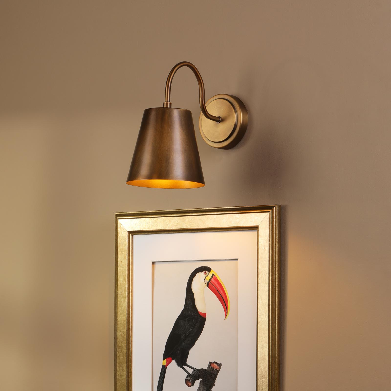 Hadano Wall Light Antique Bronze with Antique Bronze Metal Shade