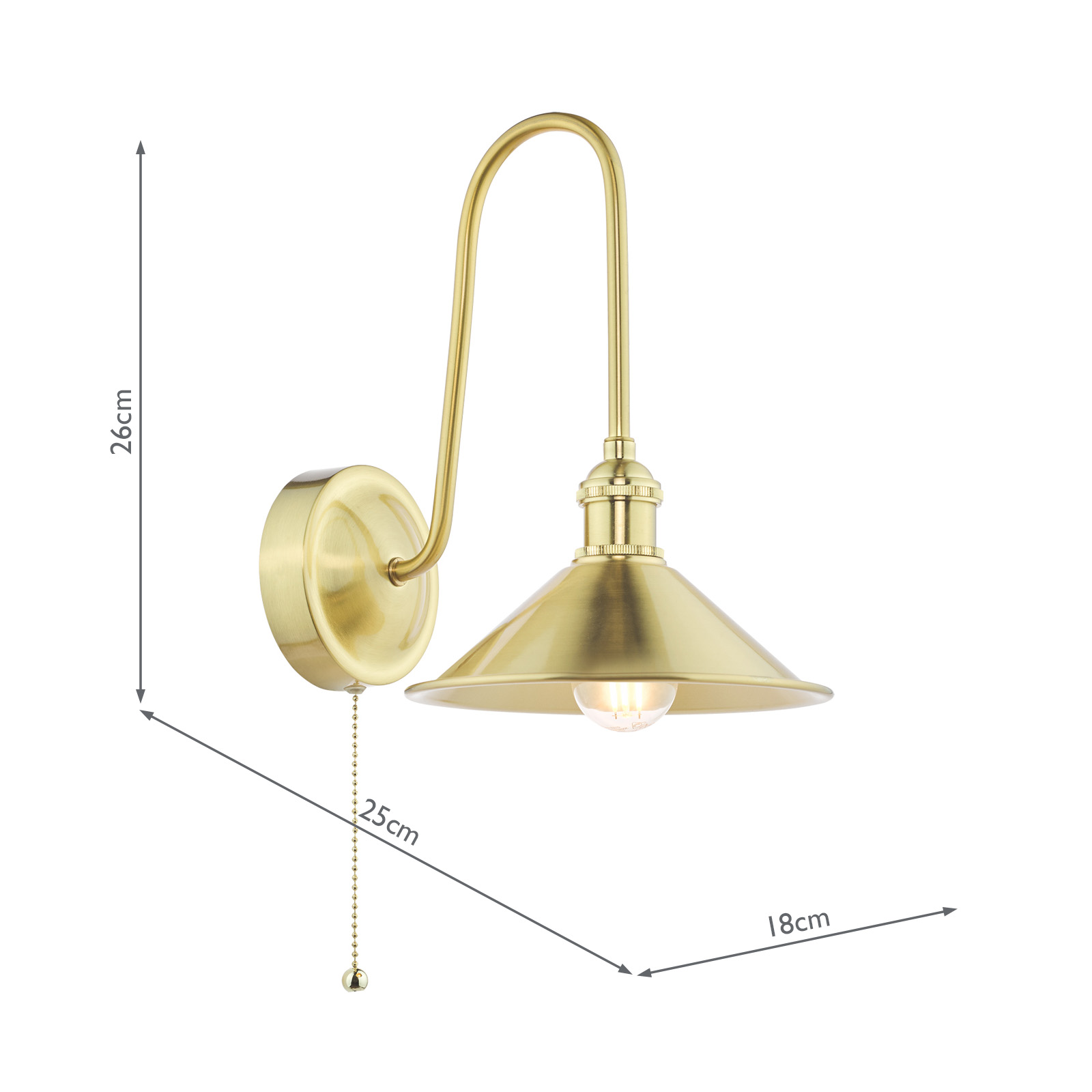 Hadano Wall Light Natural Brass and Aged Brass
