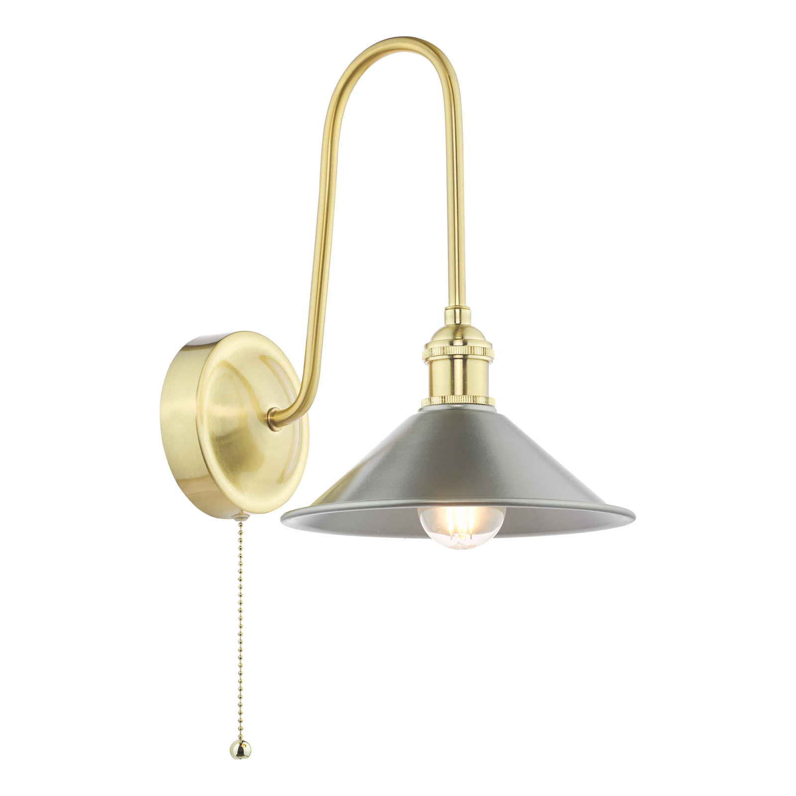 Hadano Wall Light Natural Brass and Antique Chrome