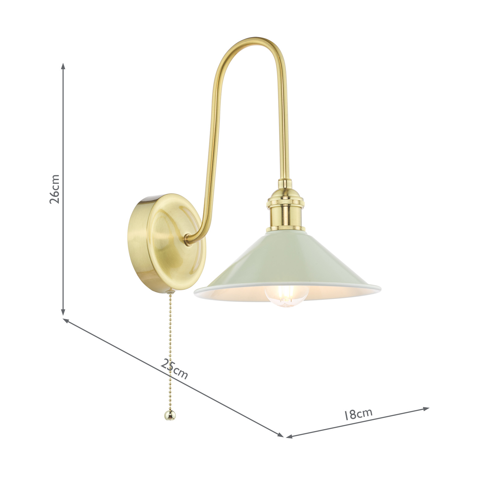 Hadano Wall Light Natural Brass and Matt Taupe