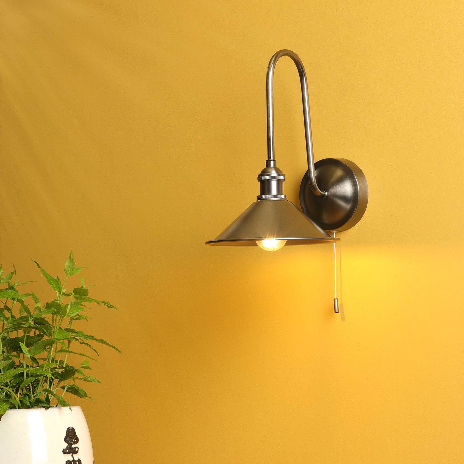 Hadano Wall Light Antique Chrome and Aged Brass