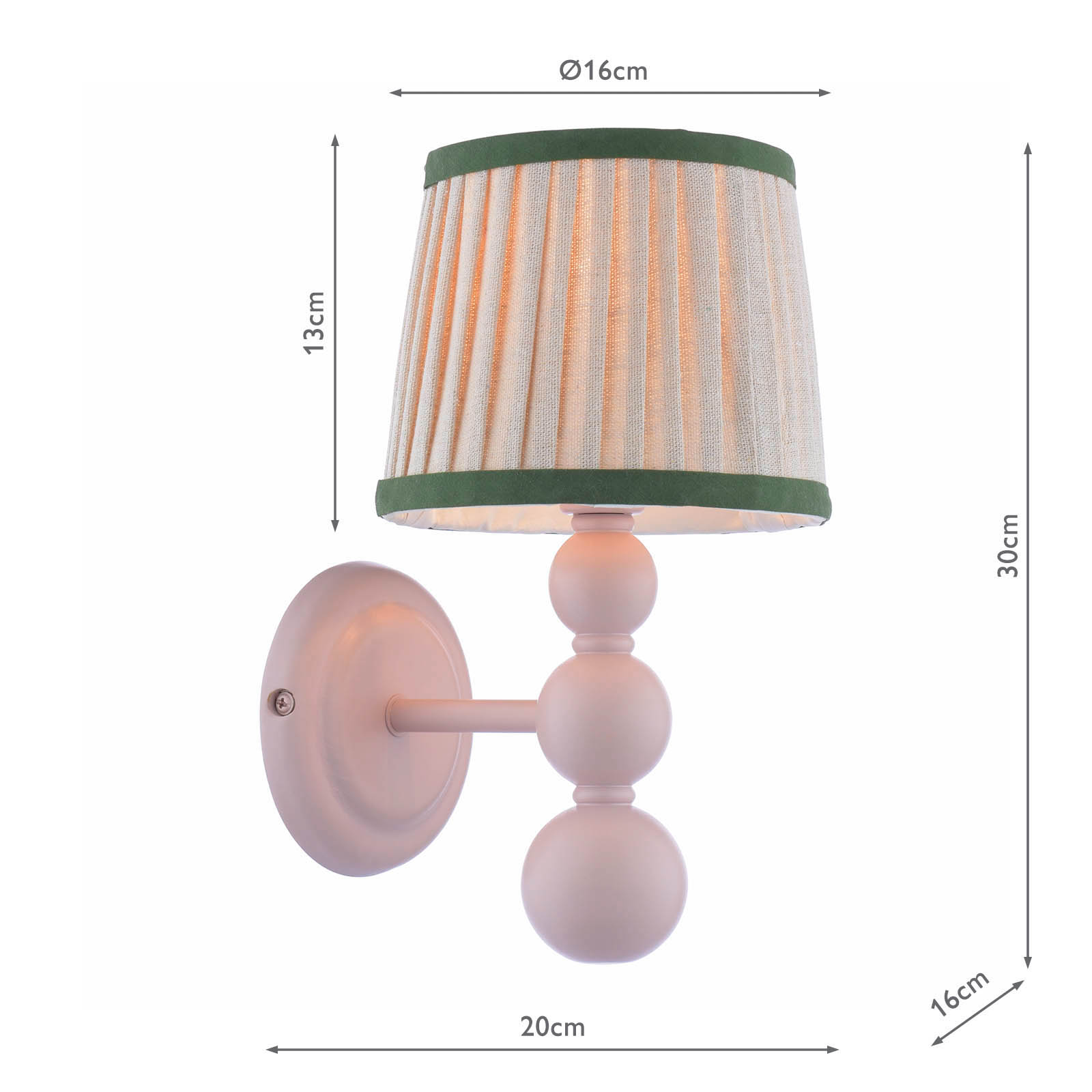 Joules Harewood Wall Light Matt Pink With Shade