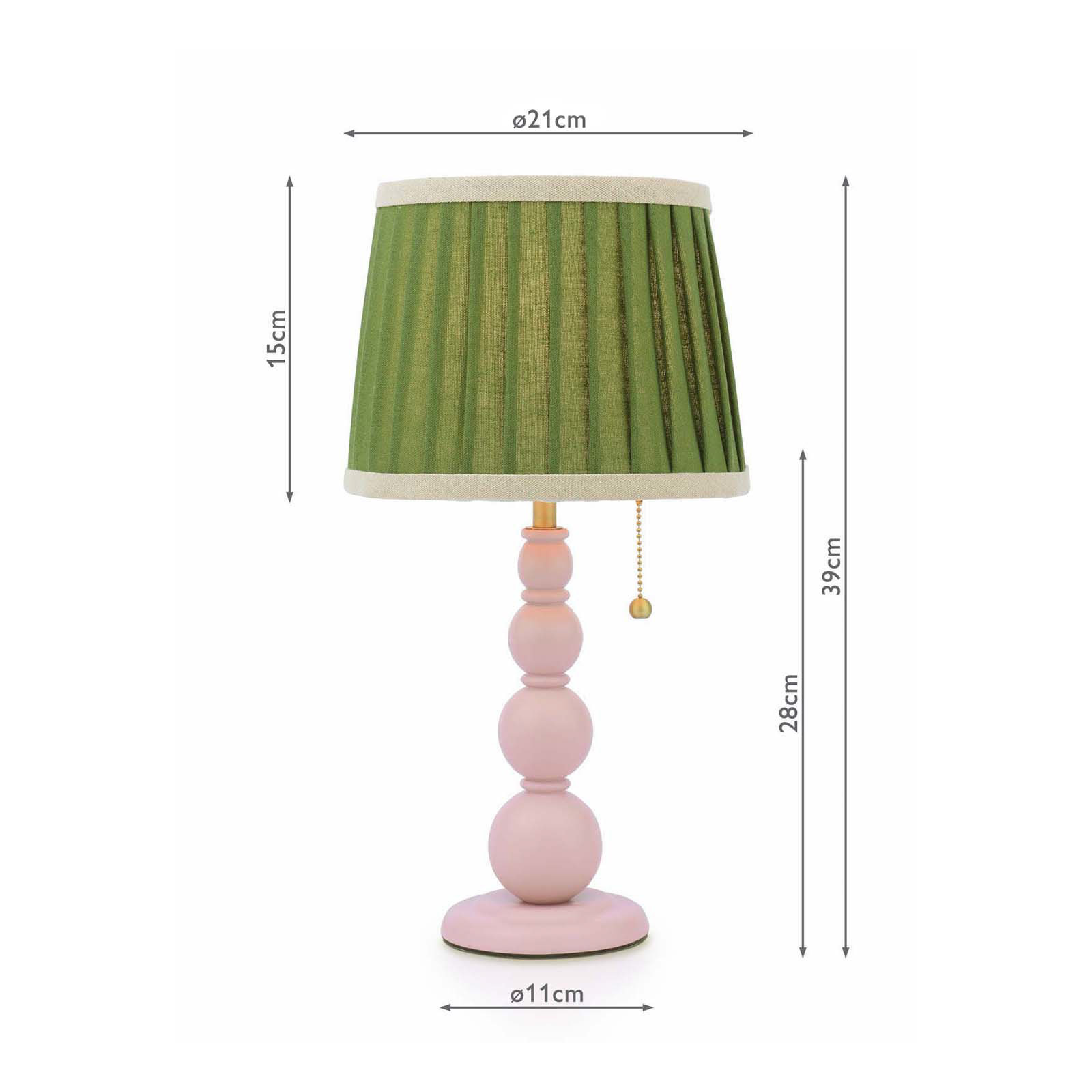 Joules Harewood Table Lamp Matt Pink and Matt Antique Brass With Shade