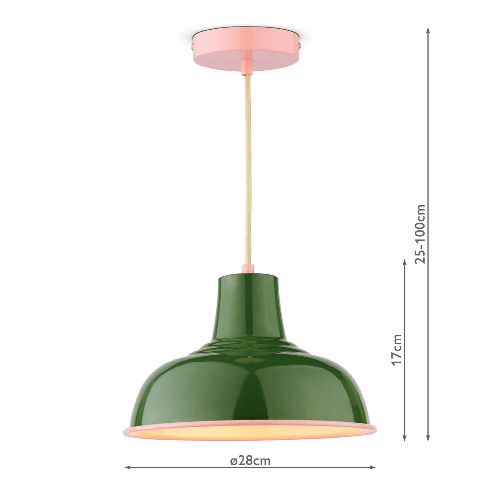Joules Hatfield Pendant Green and Gloss Pink