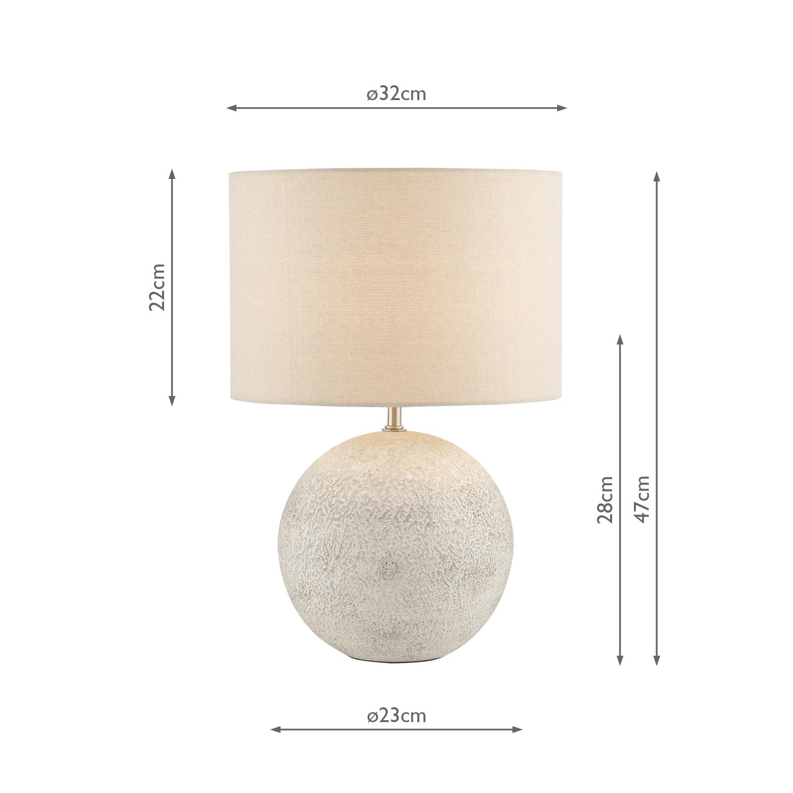 Havana Small Table Lamp Natural Ceramic and Satin Nickel With Linen Shade