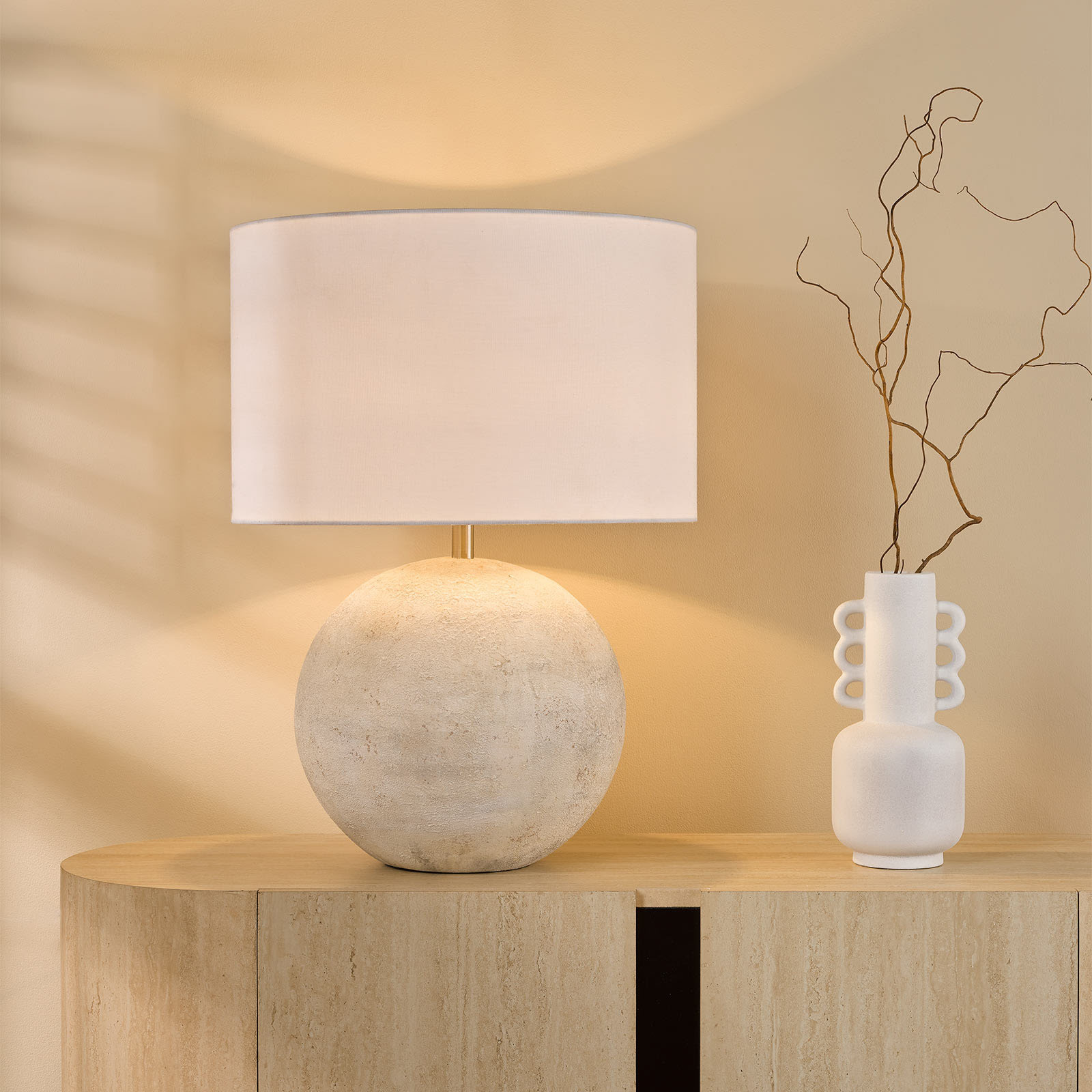 Havana Ceramic Table Lamp Natural Finish With Shade