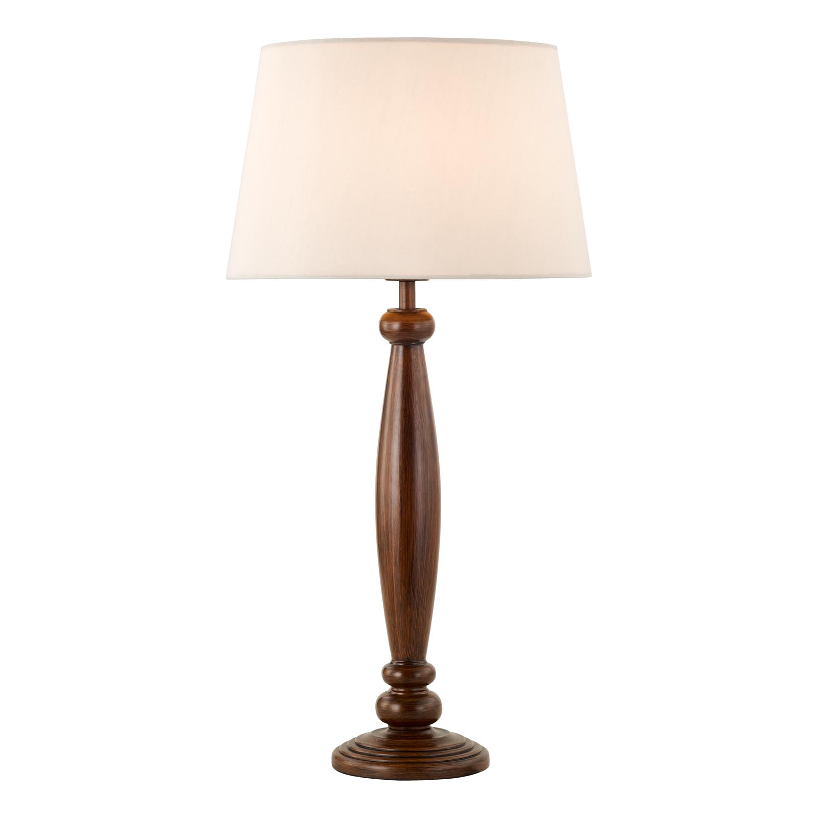 Hayward Table Lamp Wood Effect and Antique Brass Base Only