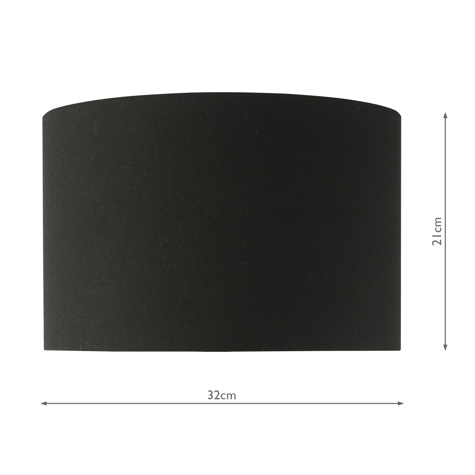 Hebron Black Linen Drum Shade 32cm