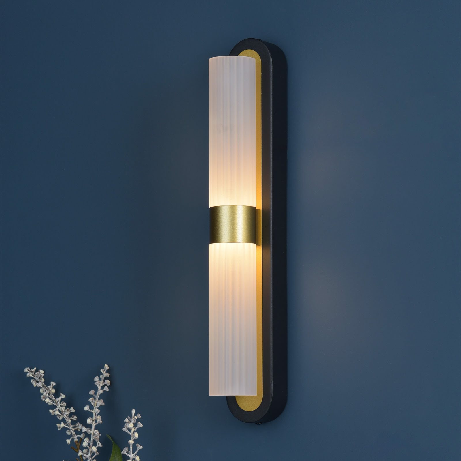 Hessel 2 Light Wall Light Matt Black LED