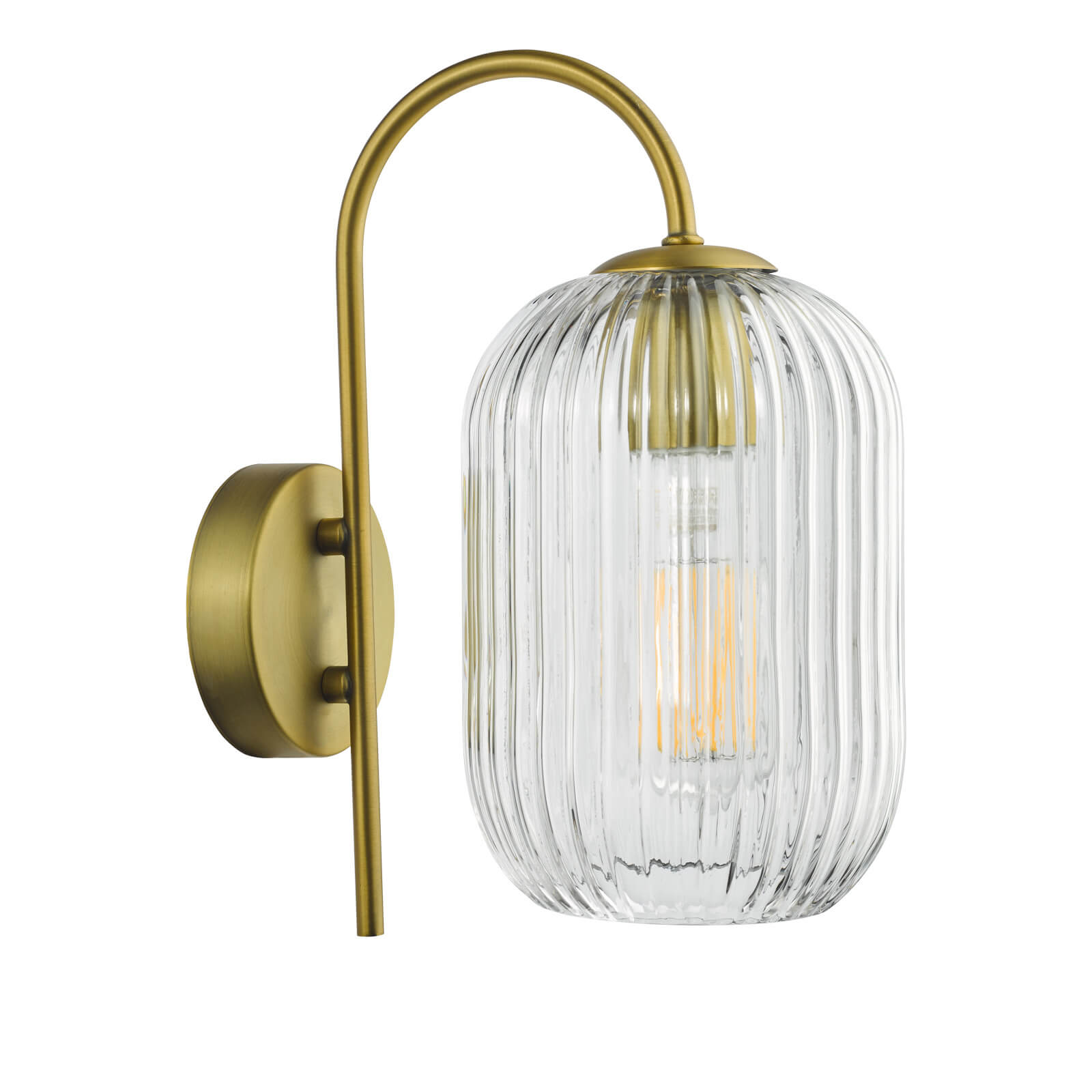 Idra Wall Light Aged Bronze and Ribbed Glass