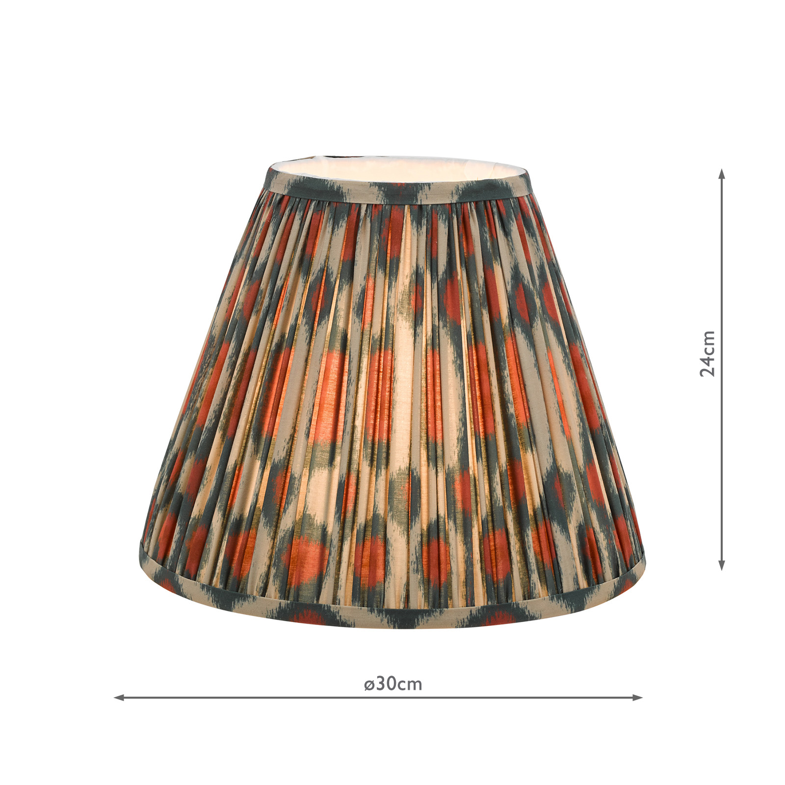 Ikat Red Cotton Empire Shade 30cm