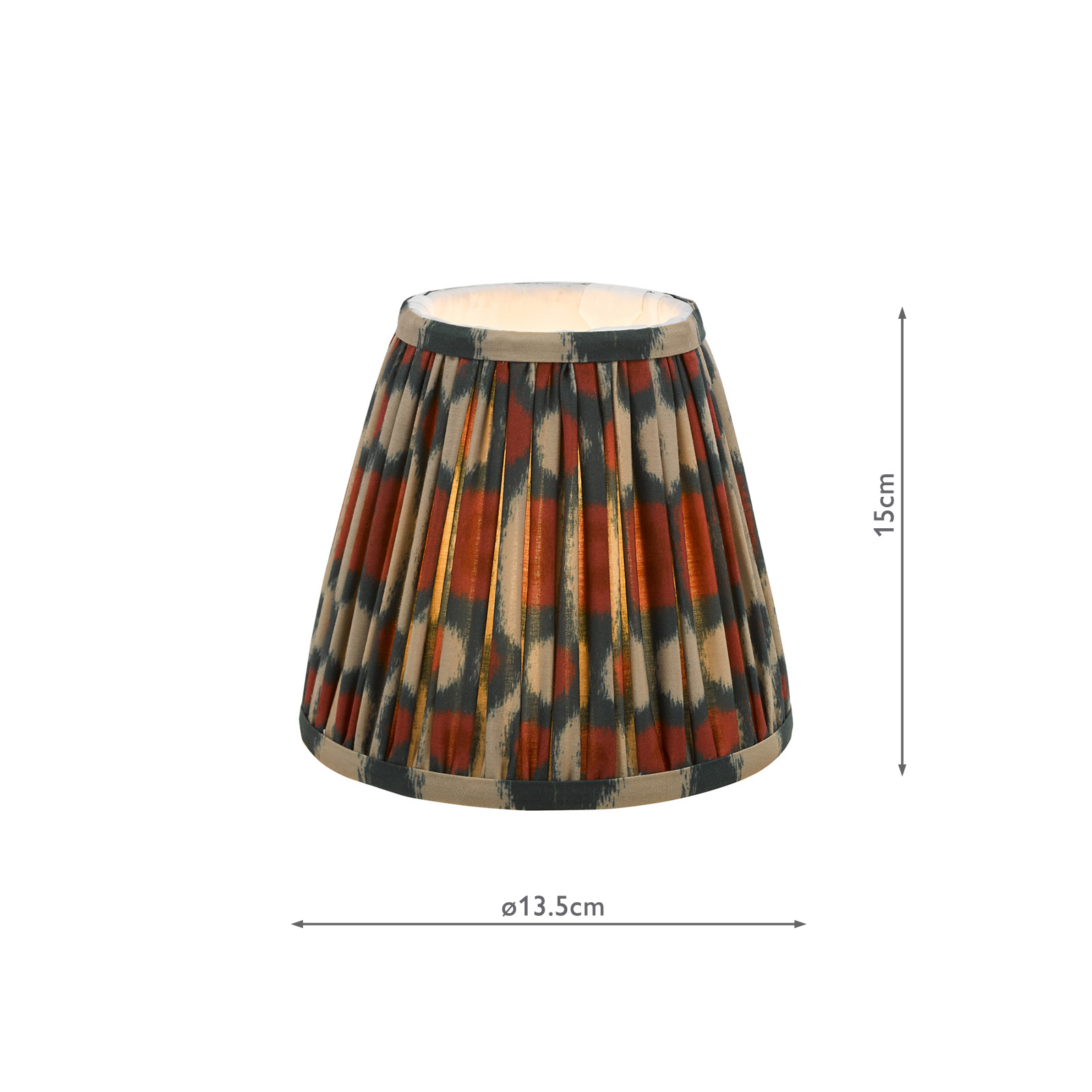 Ikat Red Cotton Empire Shade 15cm