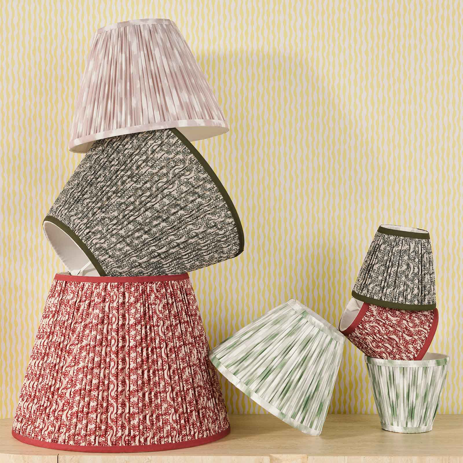 Ikat Taupe Cotton Empire Shade 15cm