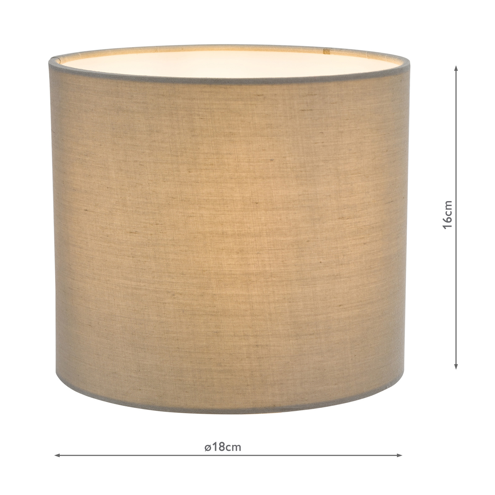 Ilona Grey Cotton Drum Shade 18cm