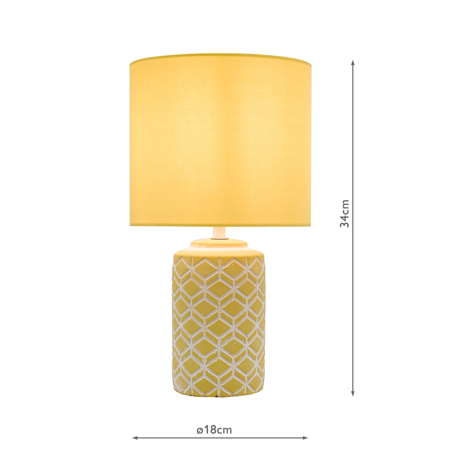 Ilona Ceramic Table Lamp Yellow With Shade