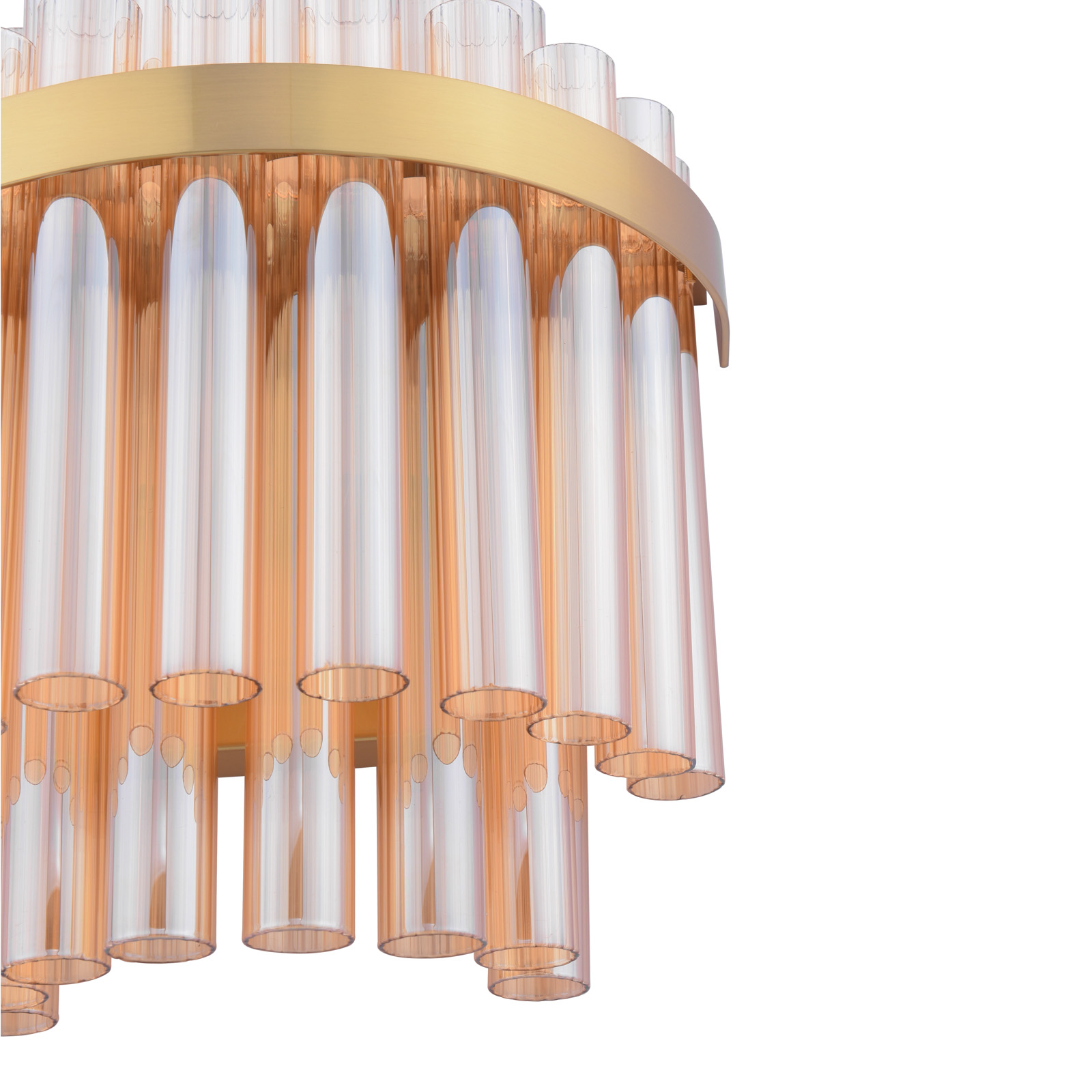 Imani 2 Light Wall Light Natural Brass and Champagne Ribbed Glass
