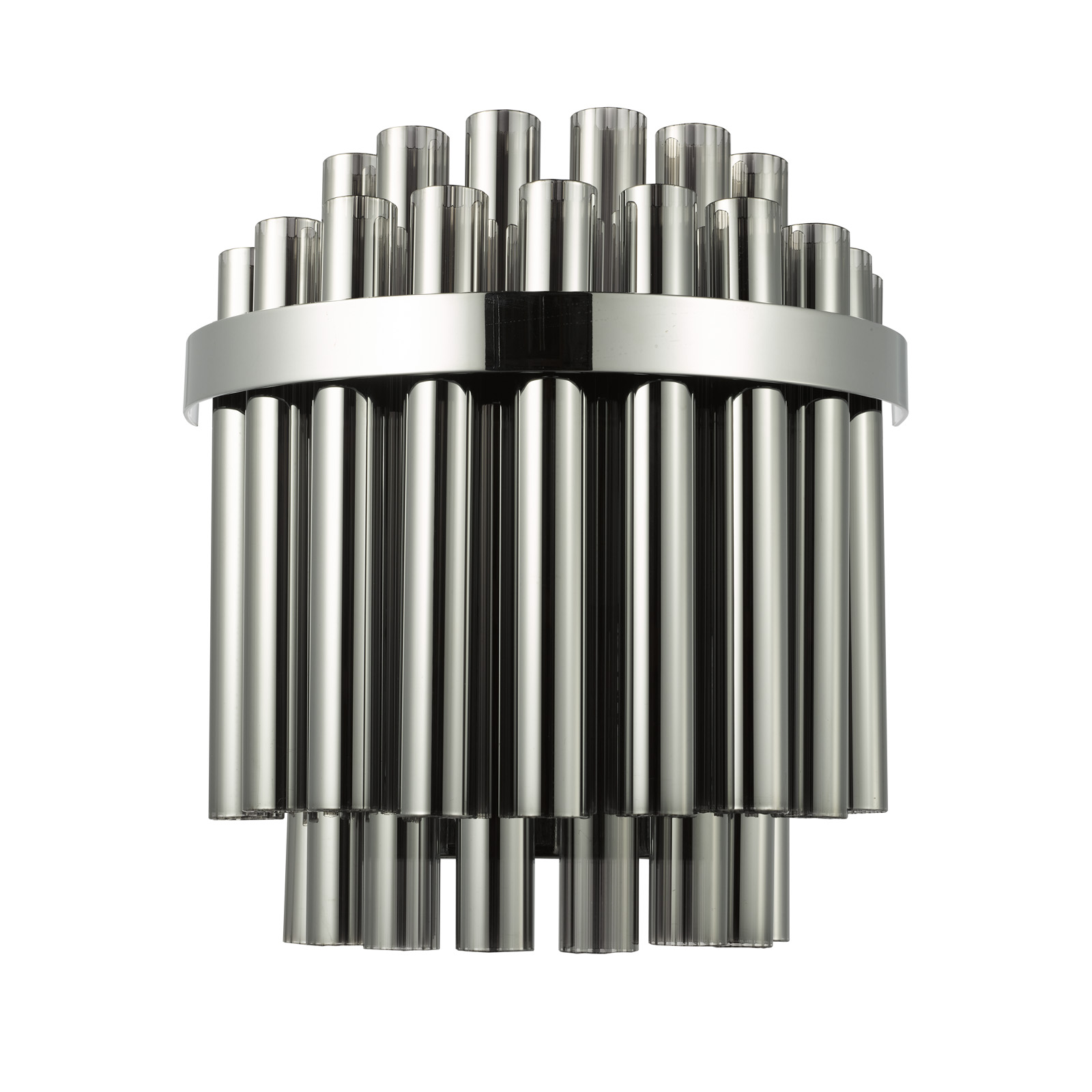 Imani 2 Light Wall Light Polished Chrome and Smoked Ribbed Glass