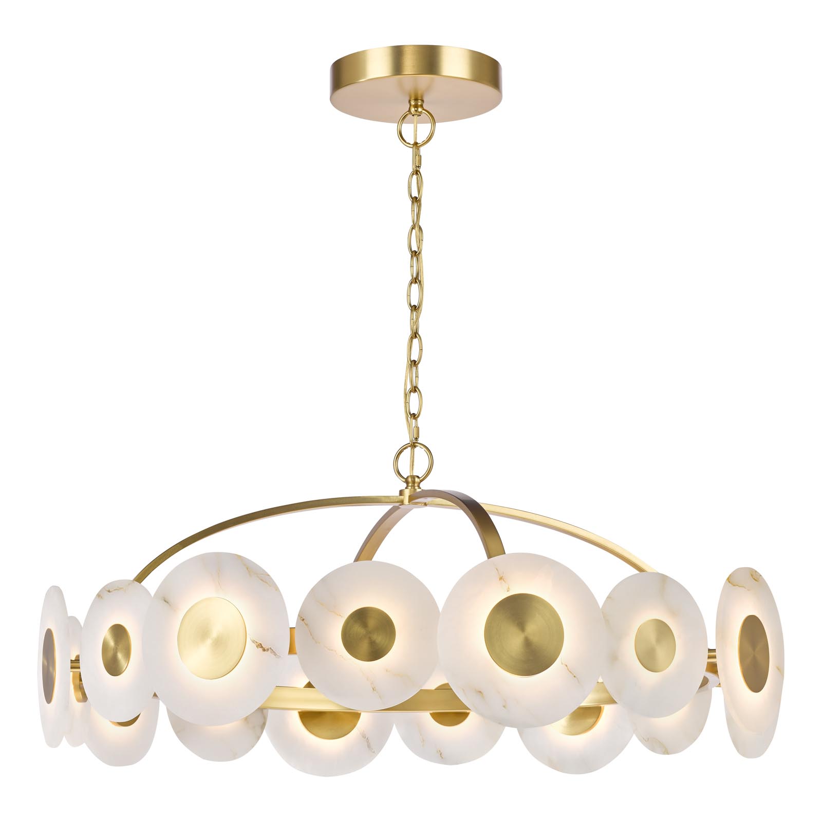 Irela Pendant Matt Brass and Alabaster LED