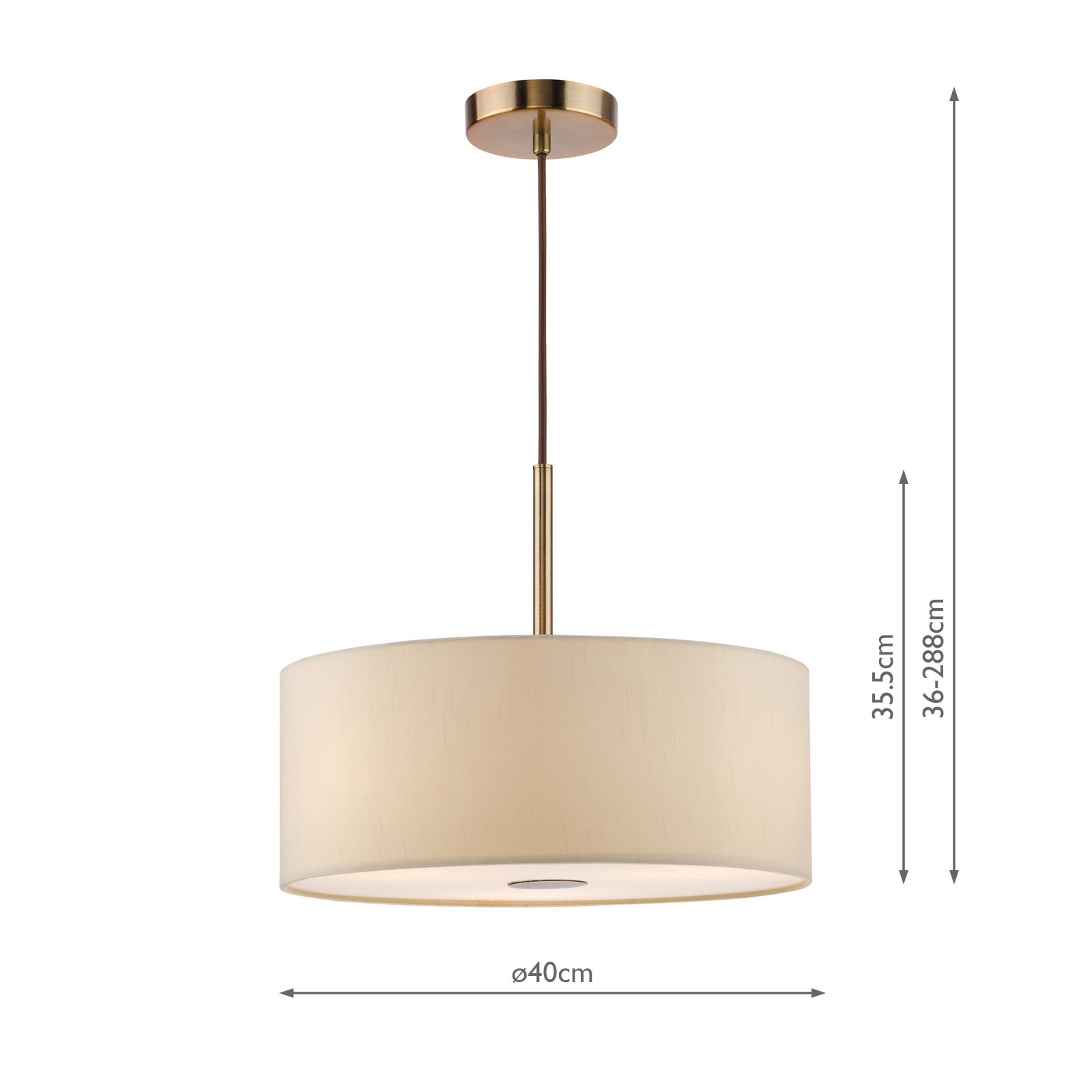 Isla 3 Light Pendant Antique Bronze and Ecru Shade 40cm