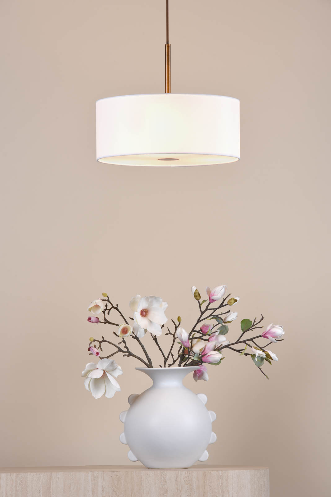 Isla 3 Light Pendant Antique Bronze and Ivory Shade 40cm