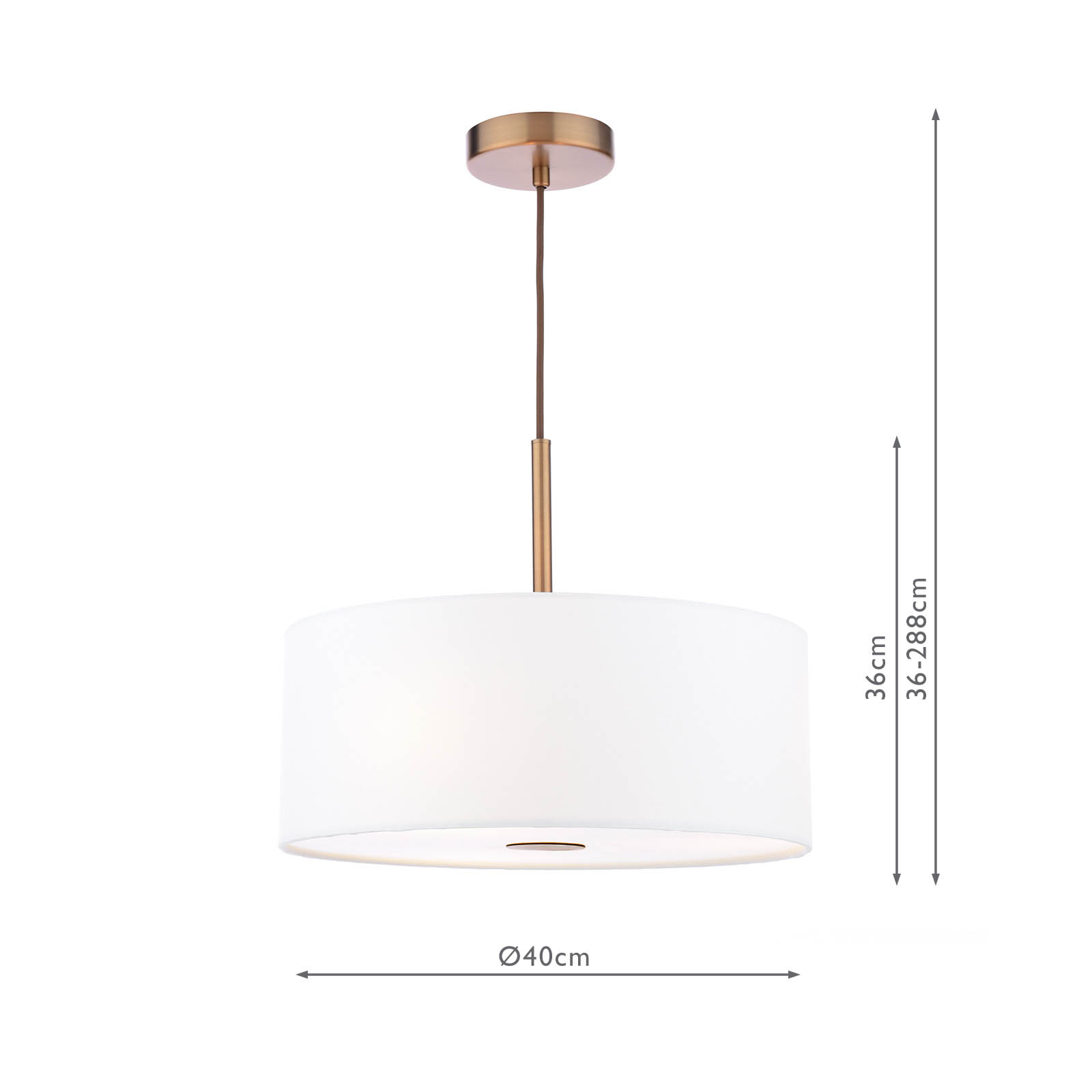 Isla 3 Light Pendant Antique Bronze and Ivory Shade 40cm