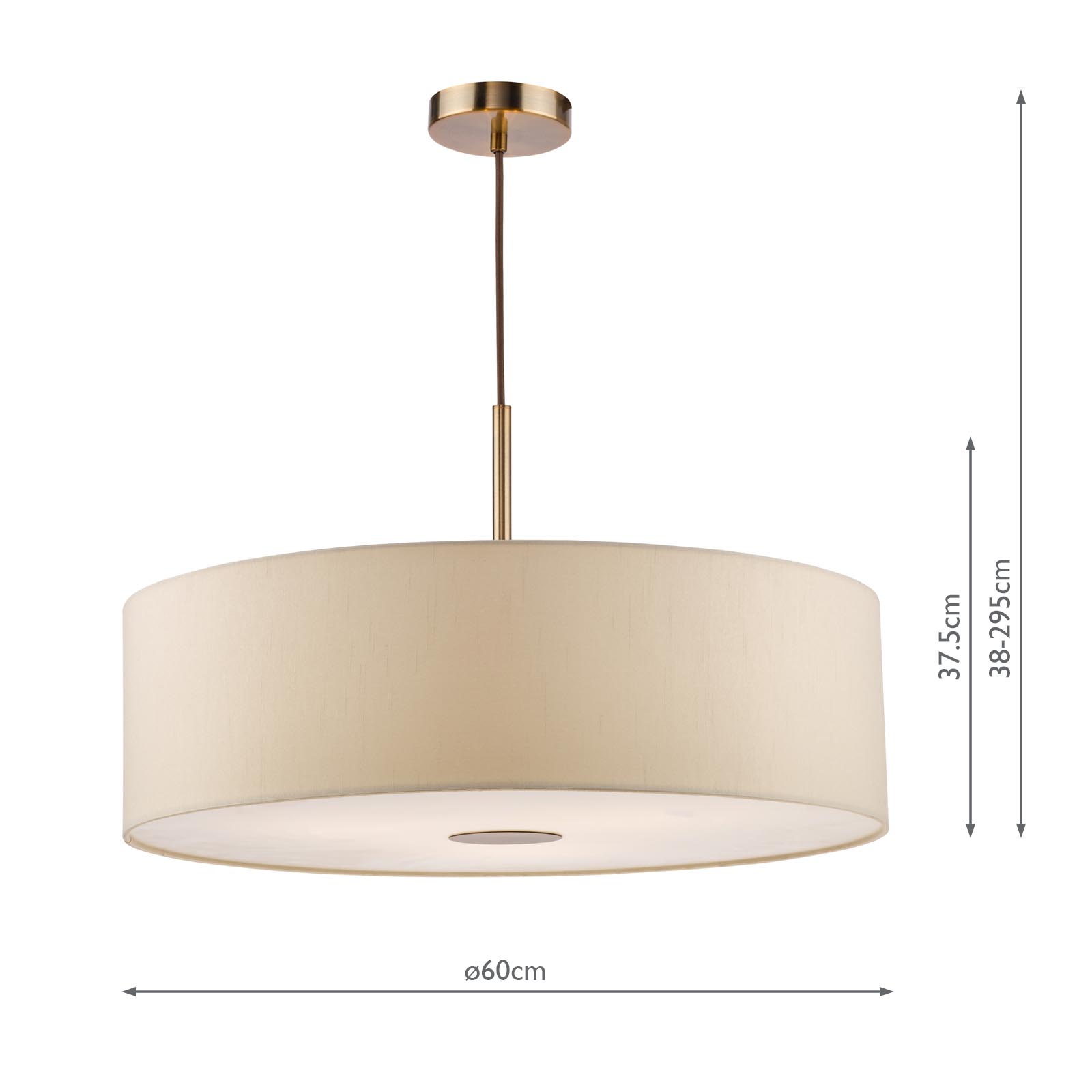 Isla 3 Light Pendant Antique Bronze and Ecru Shade 60cm