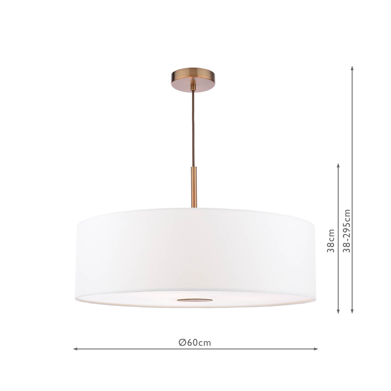 Isla 3 Light Pendant Antique Bronze and Ivory Shade 60cm