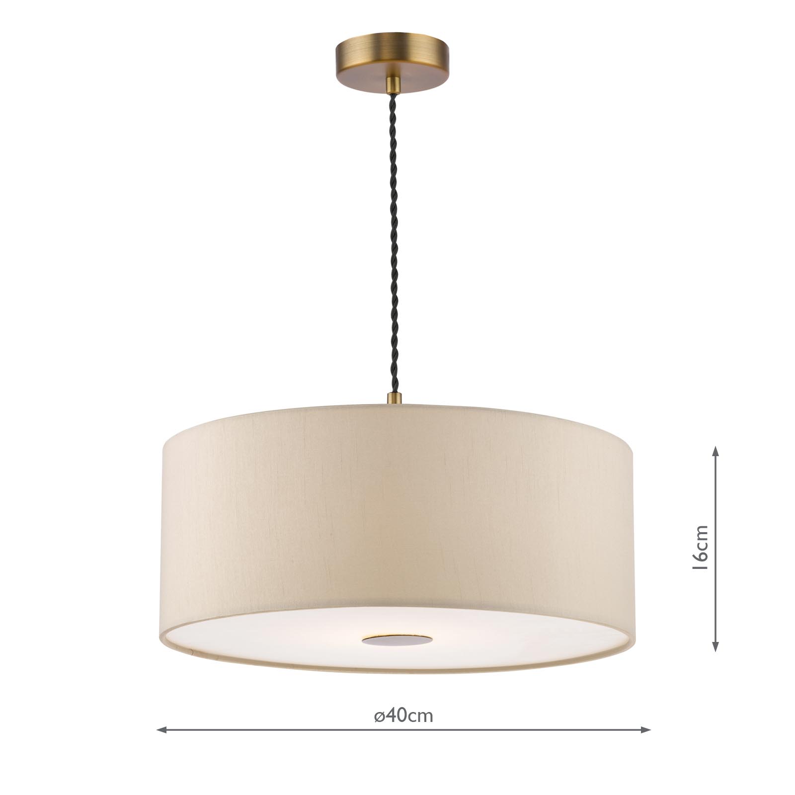 Isla Easy Fit Pendant Ecru and Bronze Shade 40cm