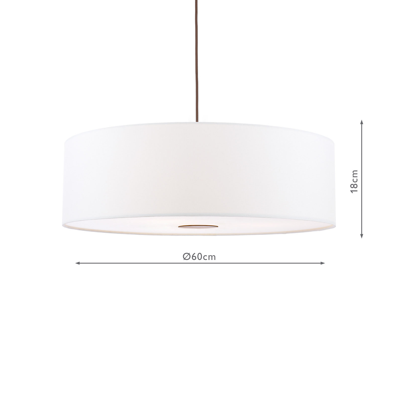 Isla Easy Fit Pendant Ivory Shade 60cm