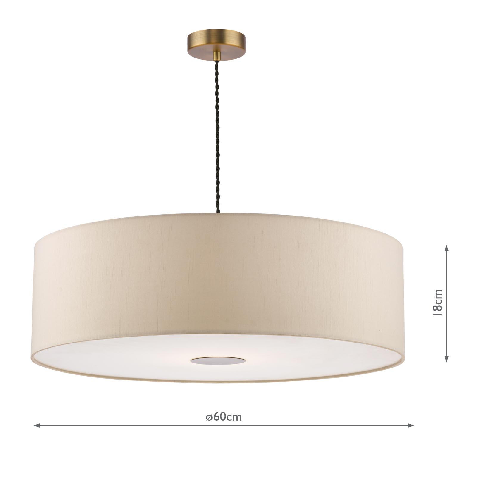 Isla Easy Fit Pendant Ecru and Bronze Shade 60cm