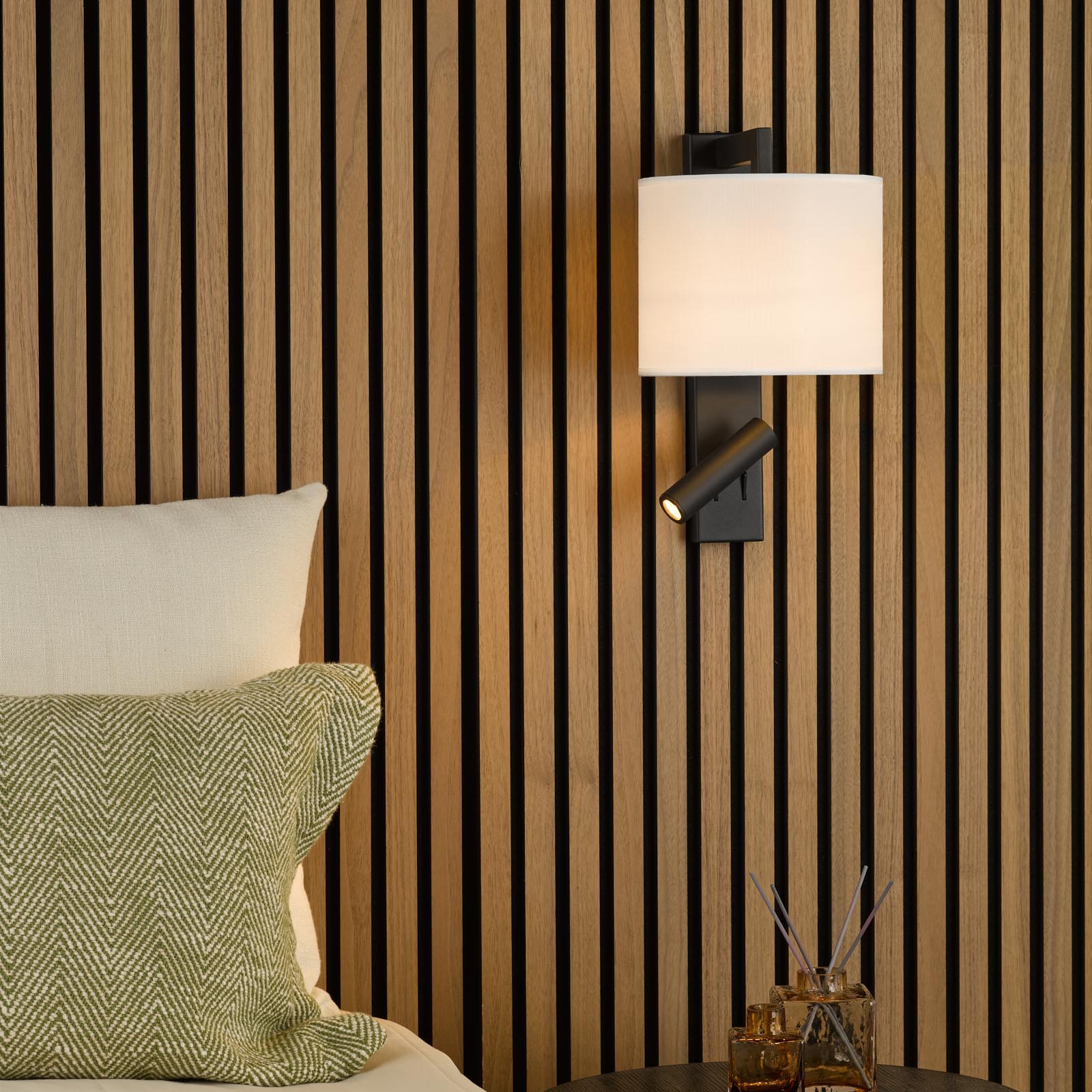 Itala Wall Light Matt Black With Shade LED