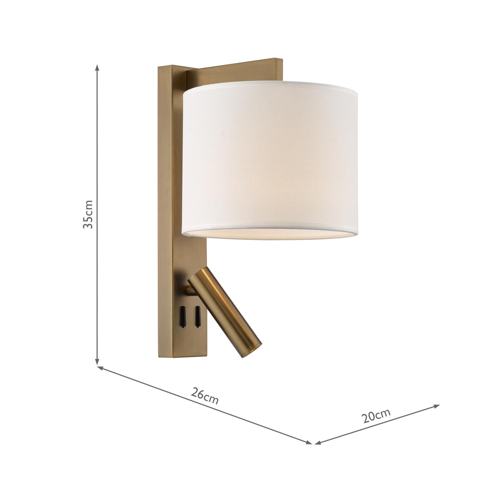 Itala Wall Light Antique Bronze With Shade LED