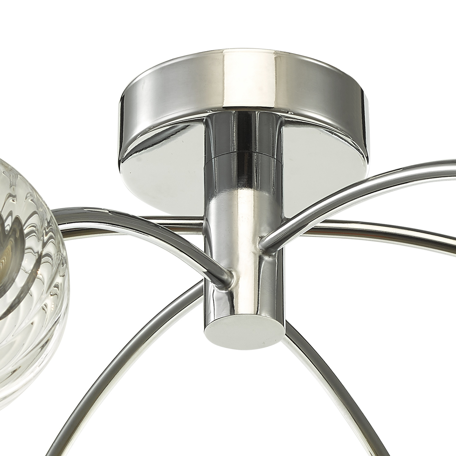 Izzy 6lt Semi Flush Polished Chrome With Twisted Glass