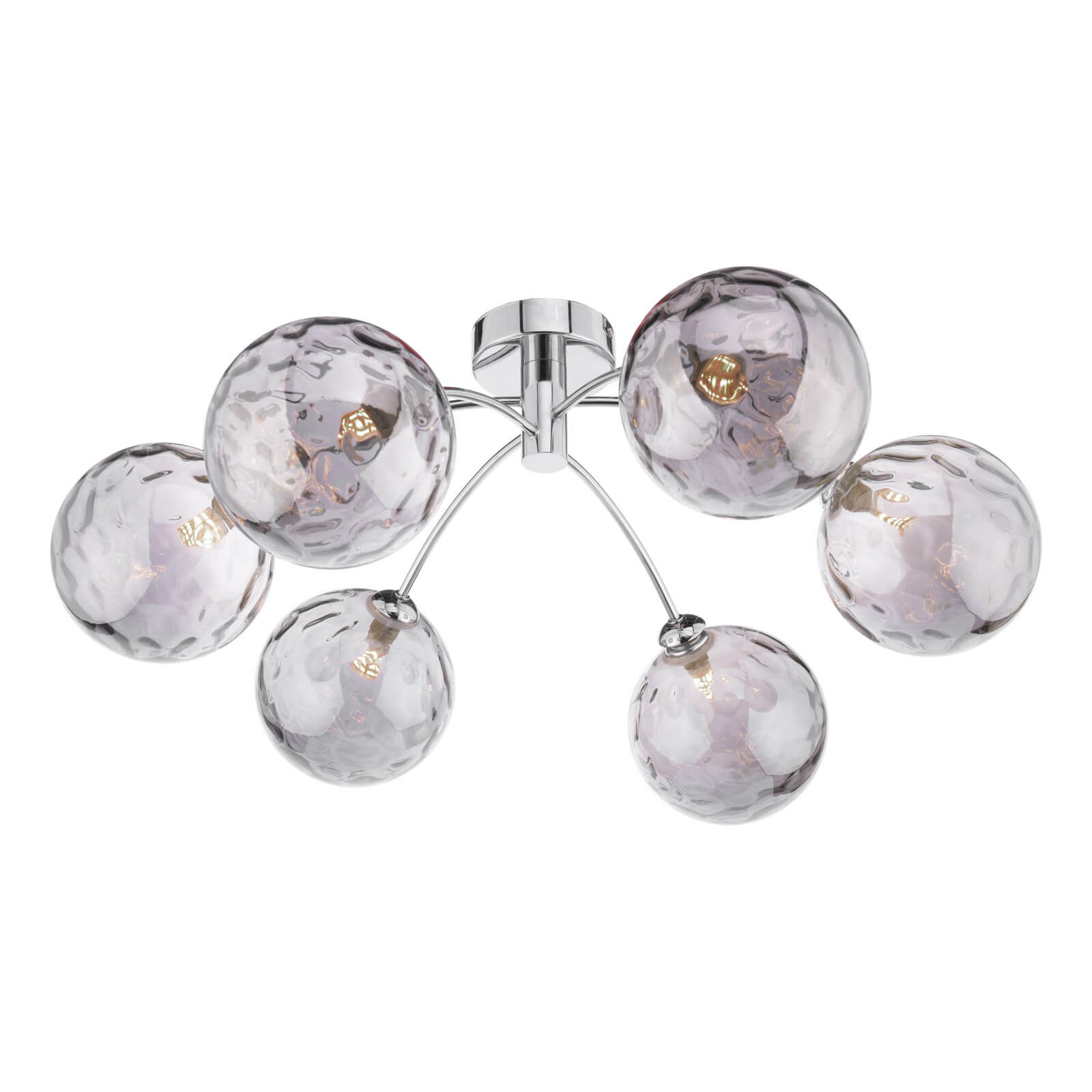 Izzy 6lt Semi Flush Polished Chrome With Smoked Dimpled Glass