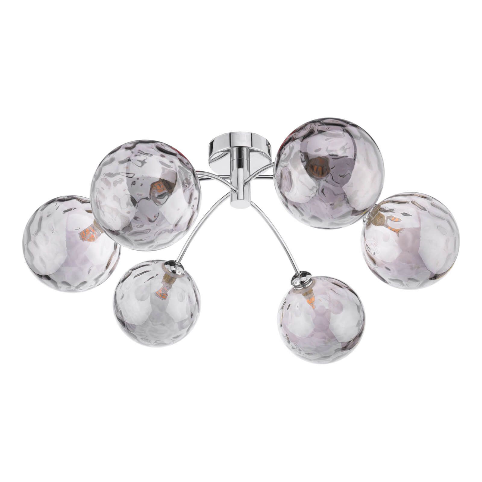 Izzy 6lt Semi Flush Polished Chrome With Smoked Dimpled Glass
