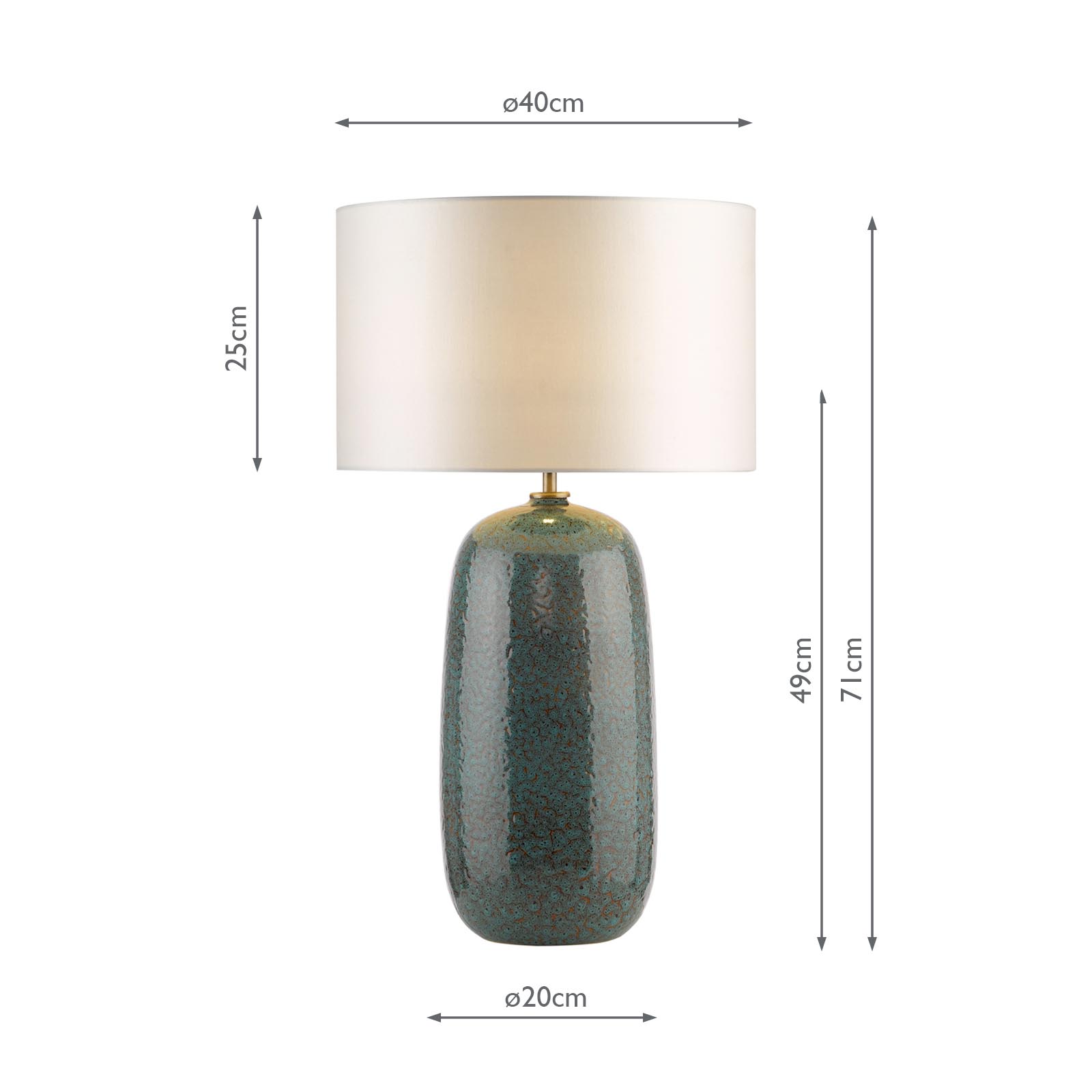 Jadis Table Lamp Blue Ceramic With Ivory Drum Shade