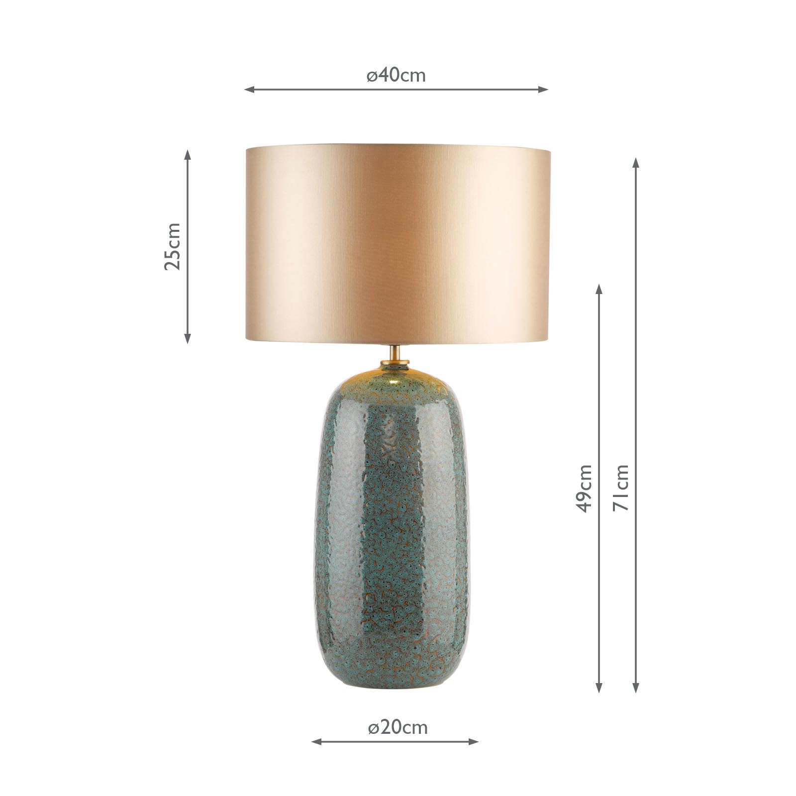 Jadis Table Lamp Blue Ceramic With Taupe Drum Shade