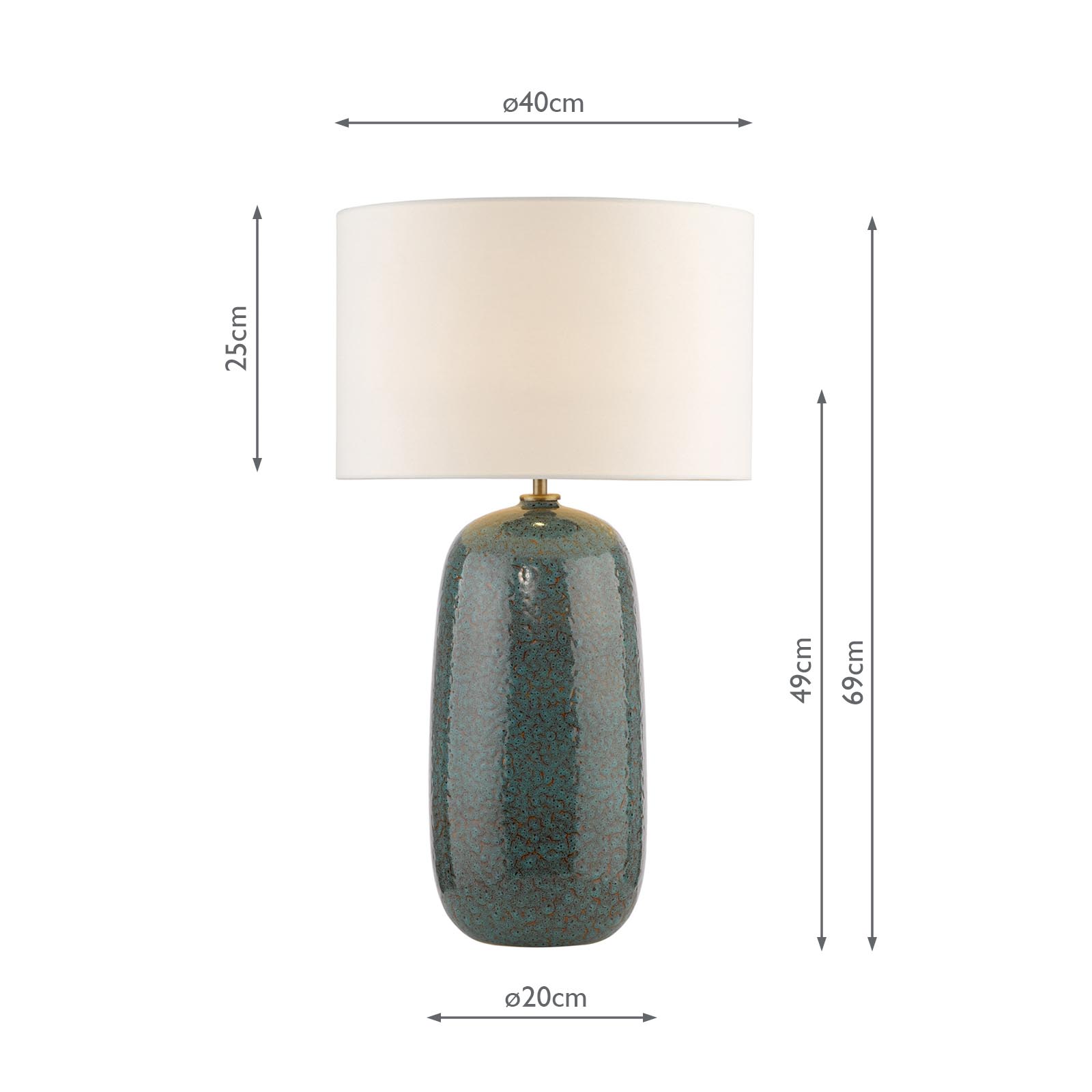Jadis Table Lamp Blue Ceramic With Ivory Linen Shade