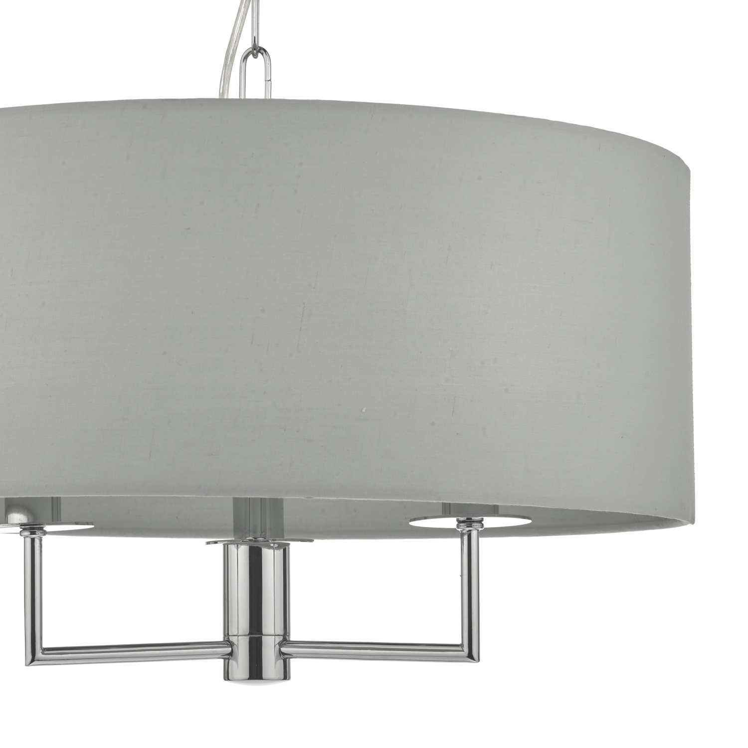 Jamelia 3 Light Pendant Polished Chrome & Grey
