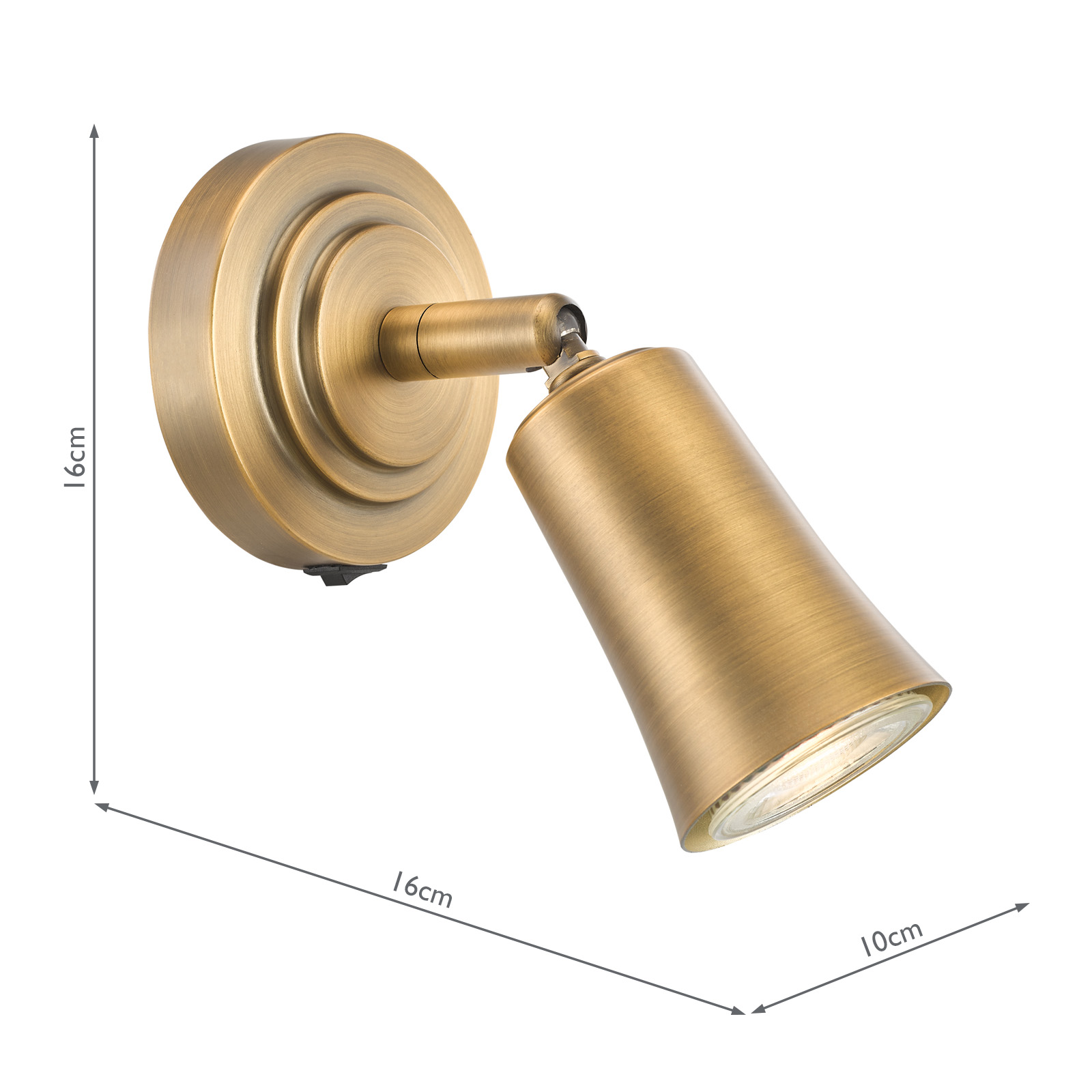 Jedrek Single Spotlight Aged Brass