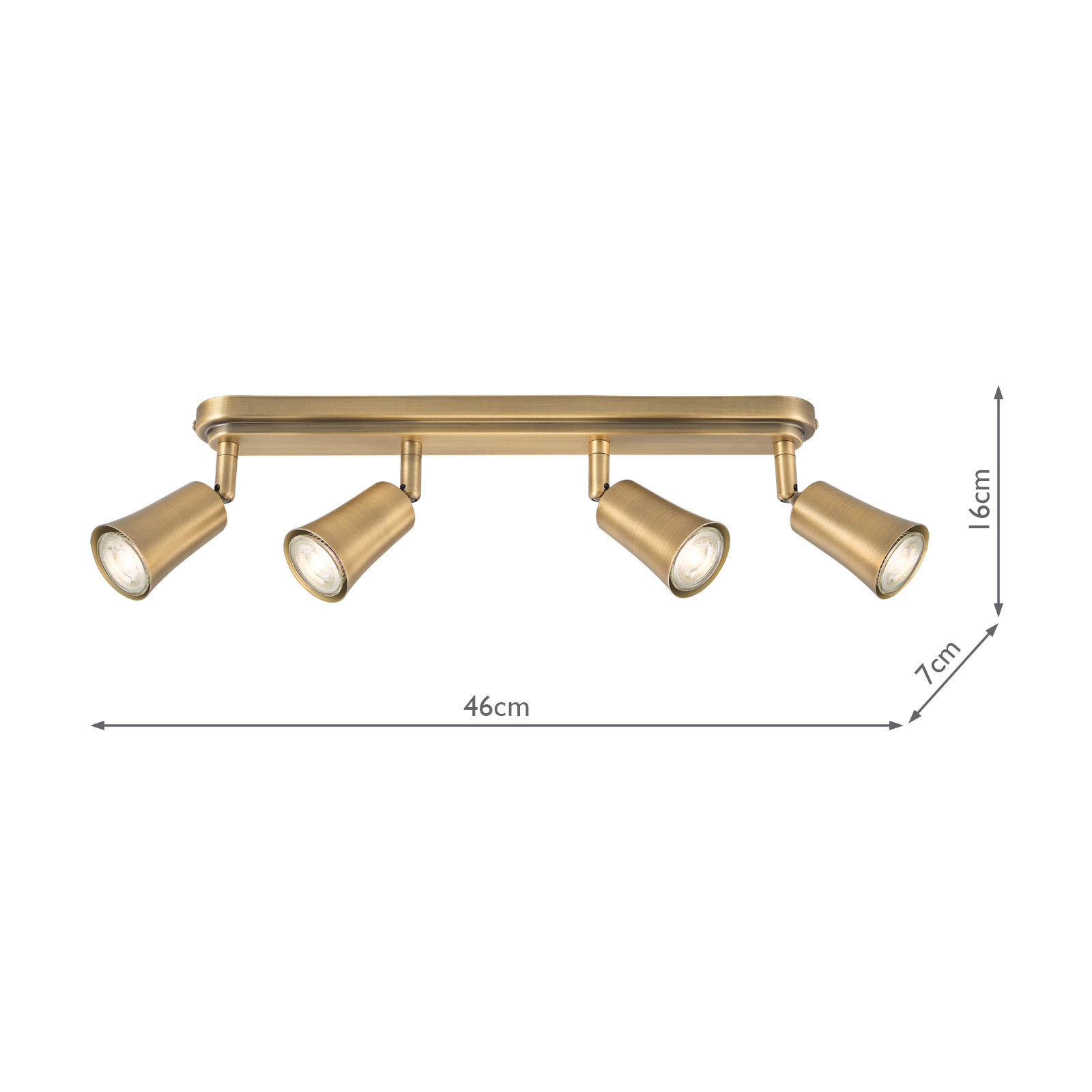 Jedrek 4 Light Bar Spotlight Aged Brass