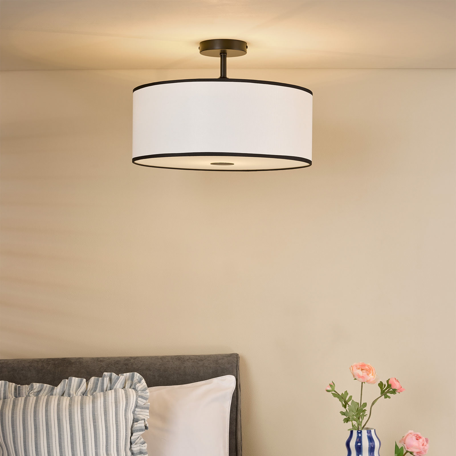 Jemima Easy Fit Pendant White and White Frosted Acrylic With Shade