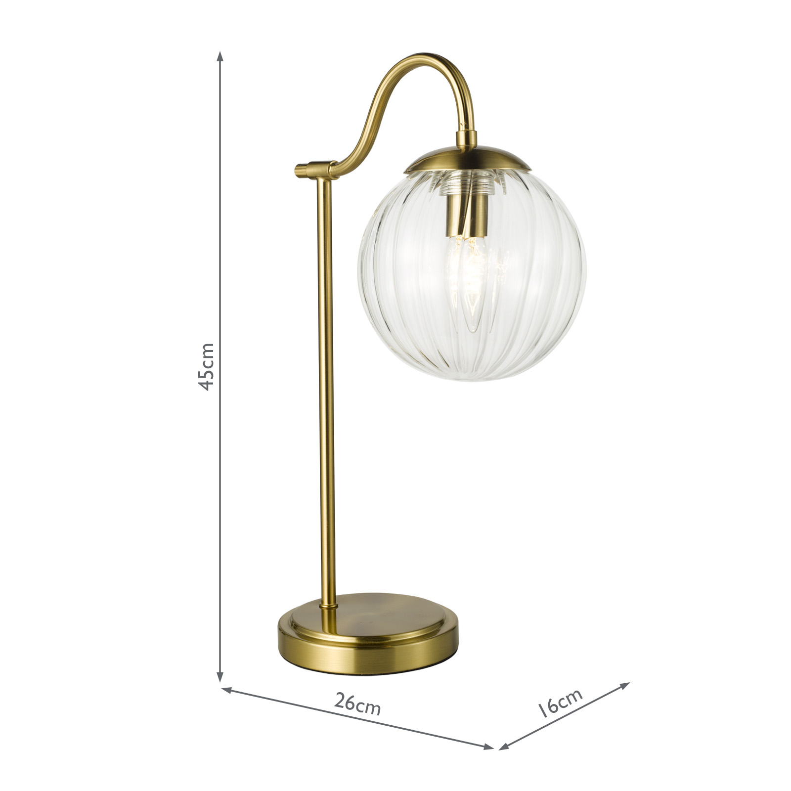 Jocelyn Table Lamp Natural Brass and Glass