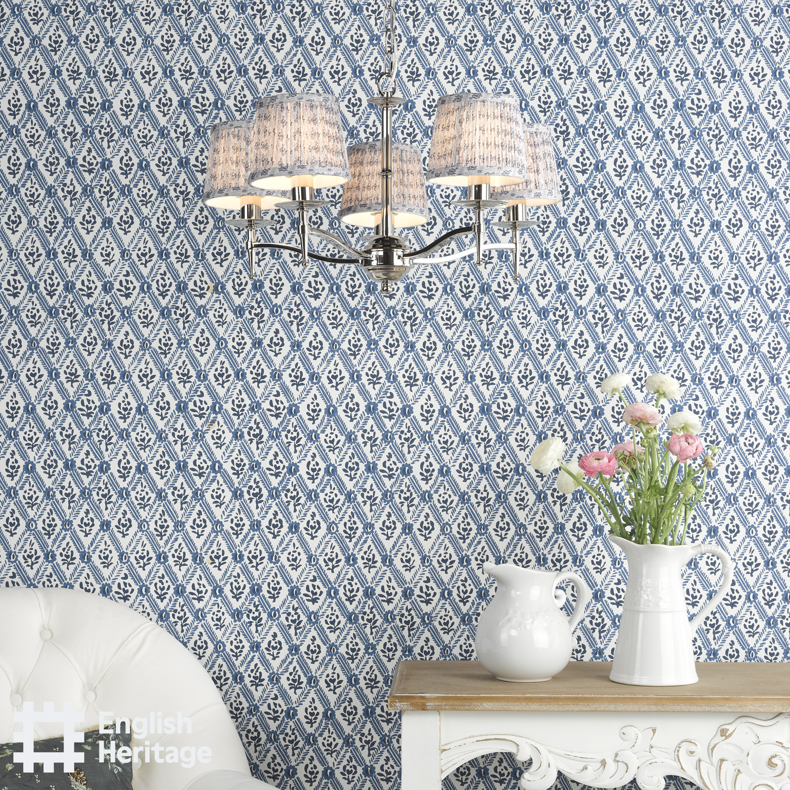 St John Street Grey Cotton Empire Shade 14cm