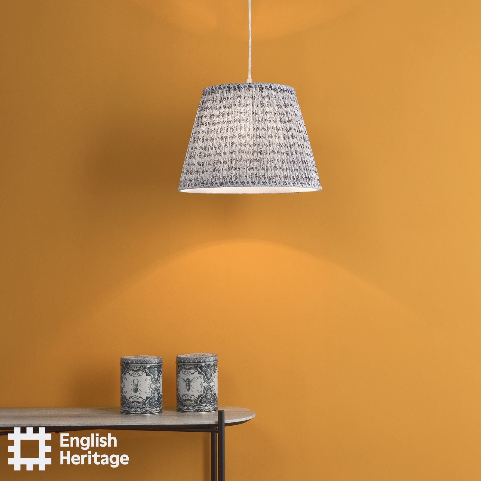 St John Street Blue Cotton Empire Shade 35cm