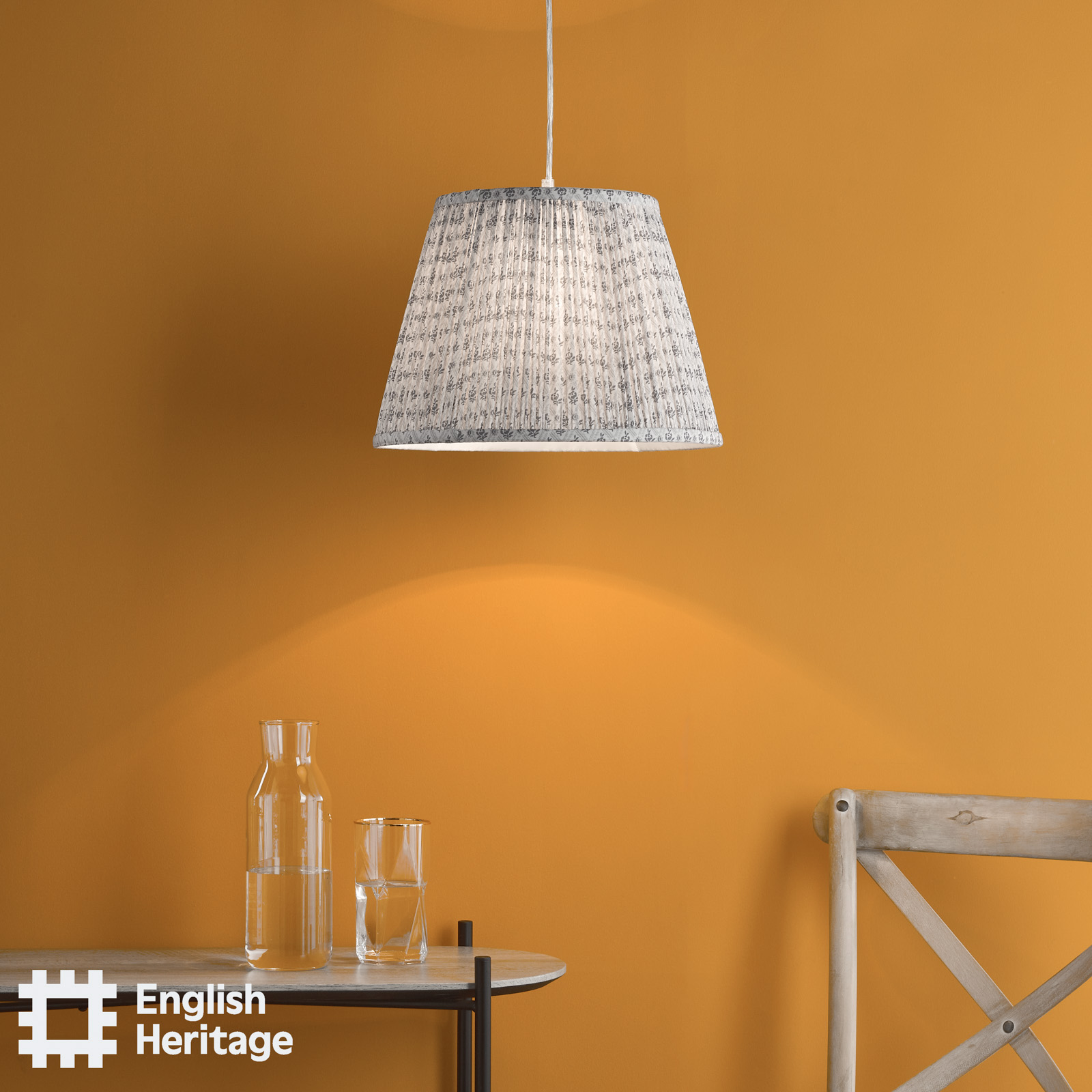 St John Street Grey Cotton Empire Shade 35cm