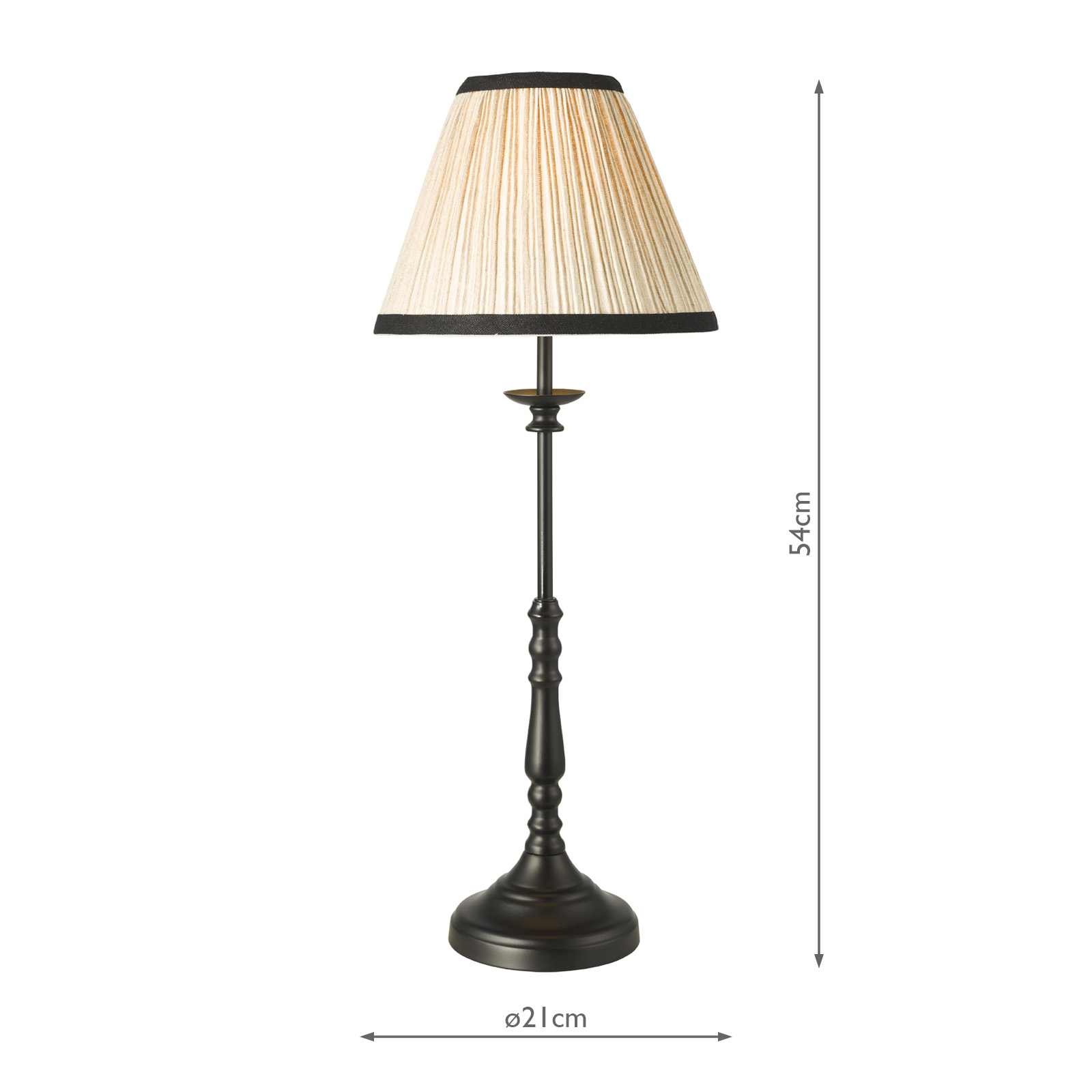 Judy Table Lamp Satin Black With Shade