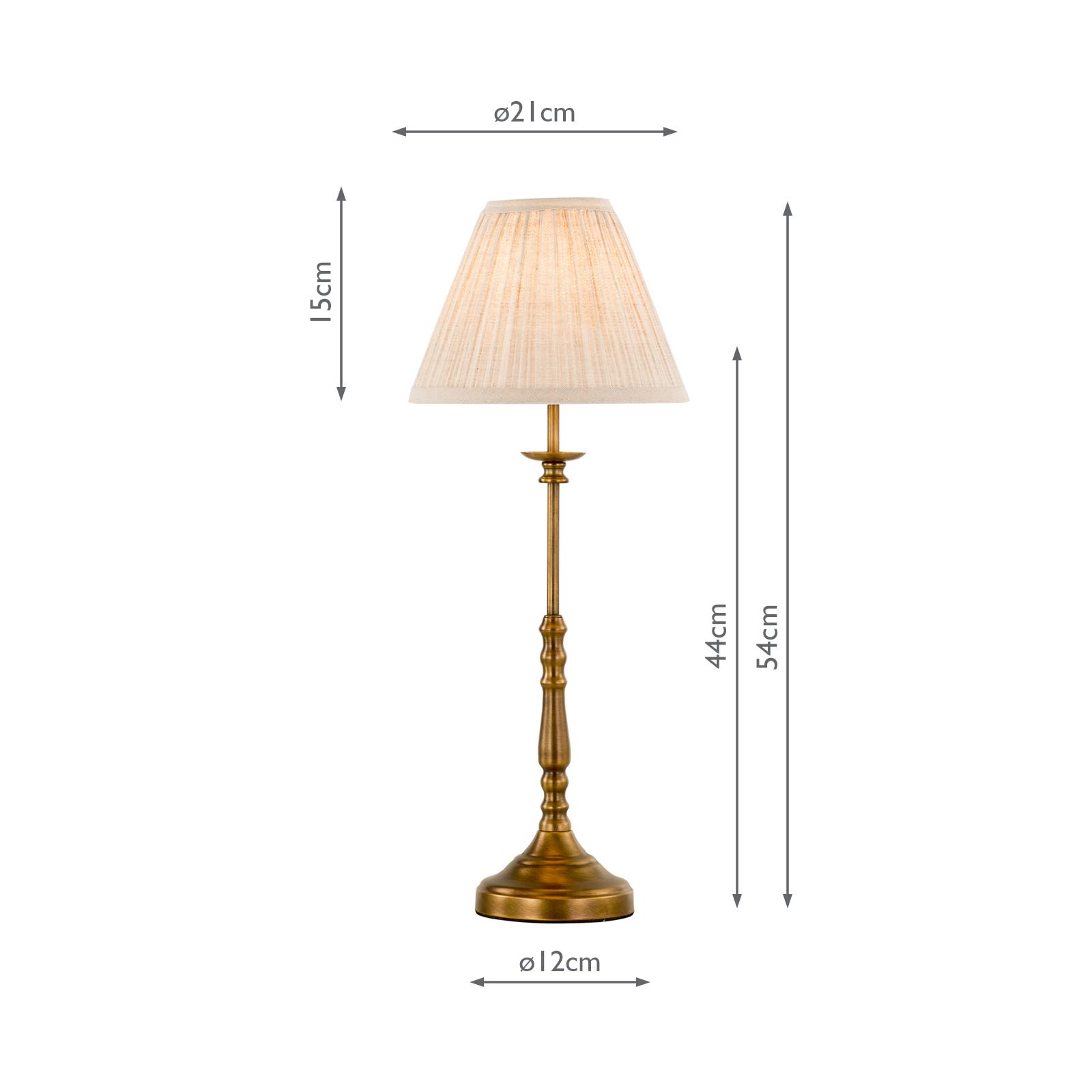 Judy Table Lamp Antique Bronze With Pleated Linen Shade