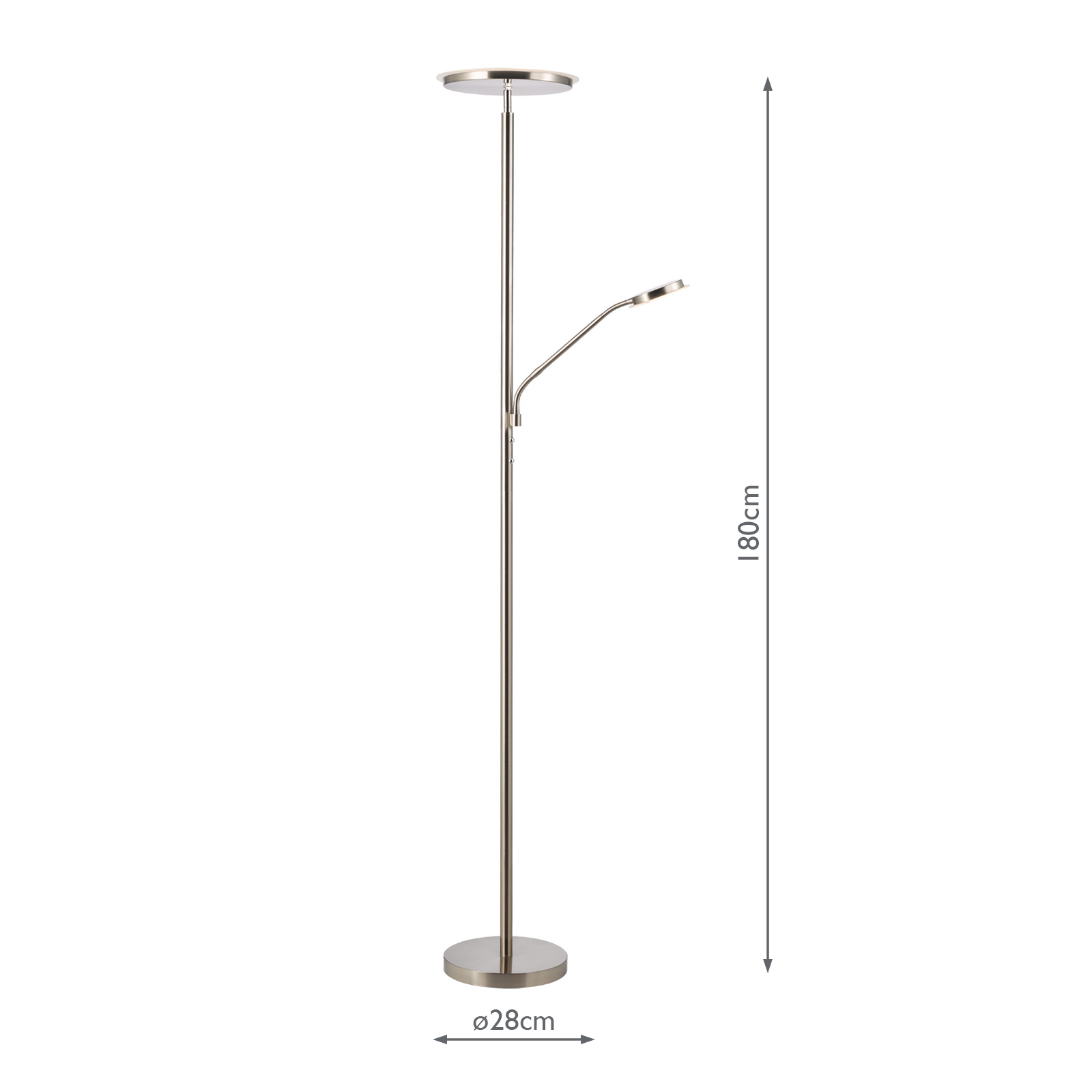 Kamika Mother & Child Floor Lamp Satin Chrome LED