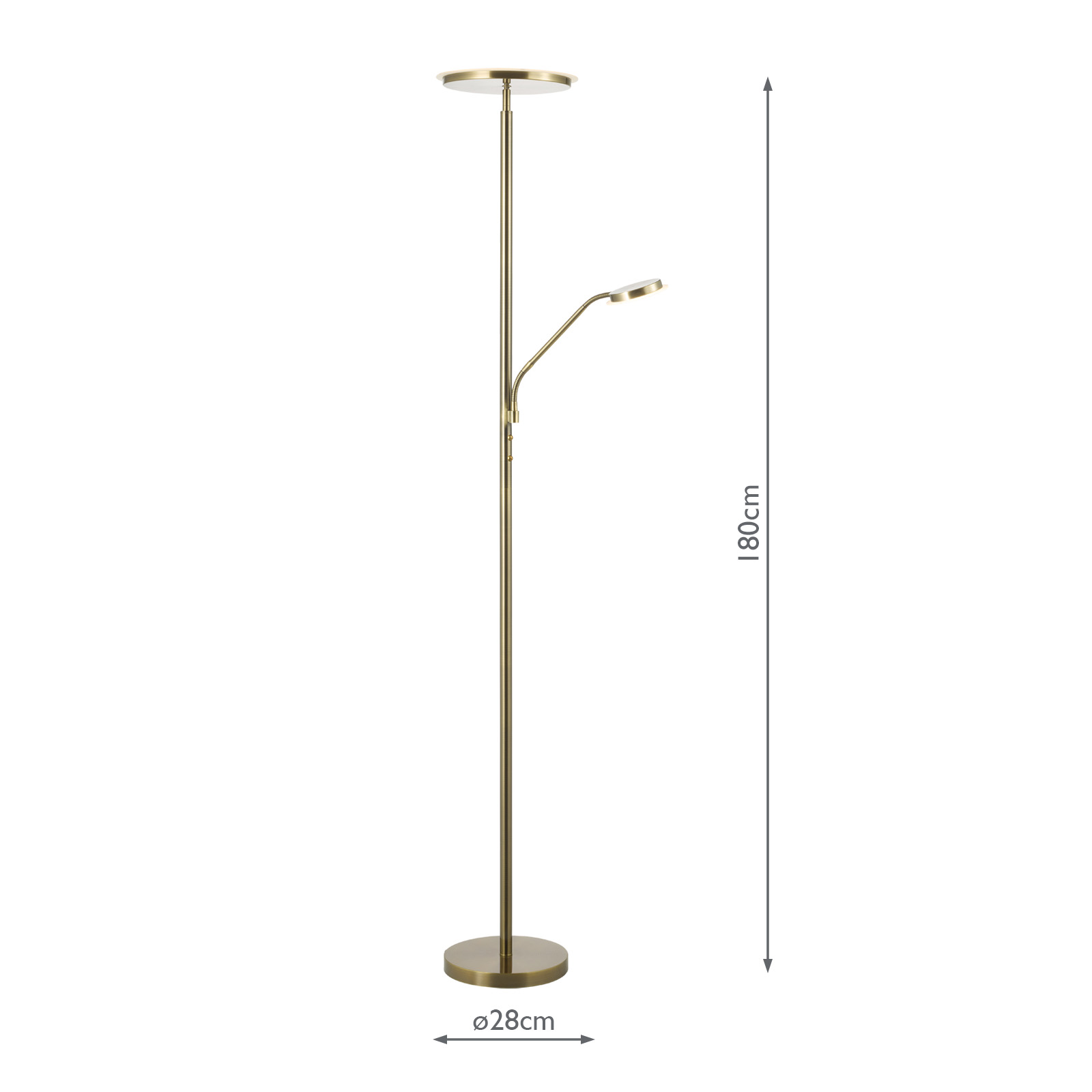 Kamika Mother & Child Floor Lamp Antique Brass LED